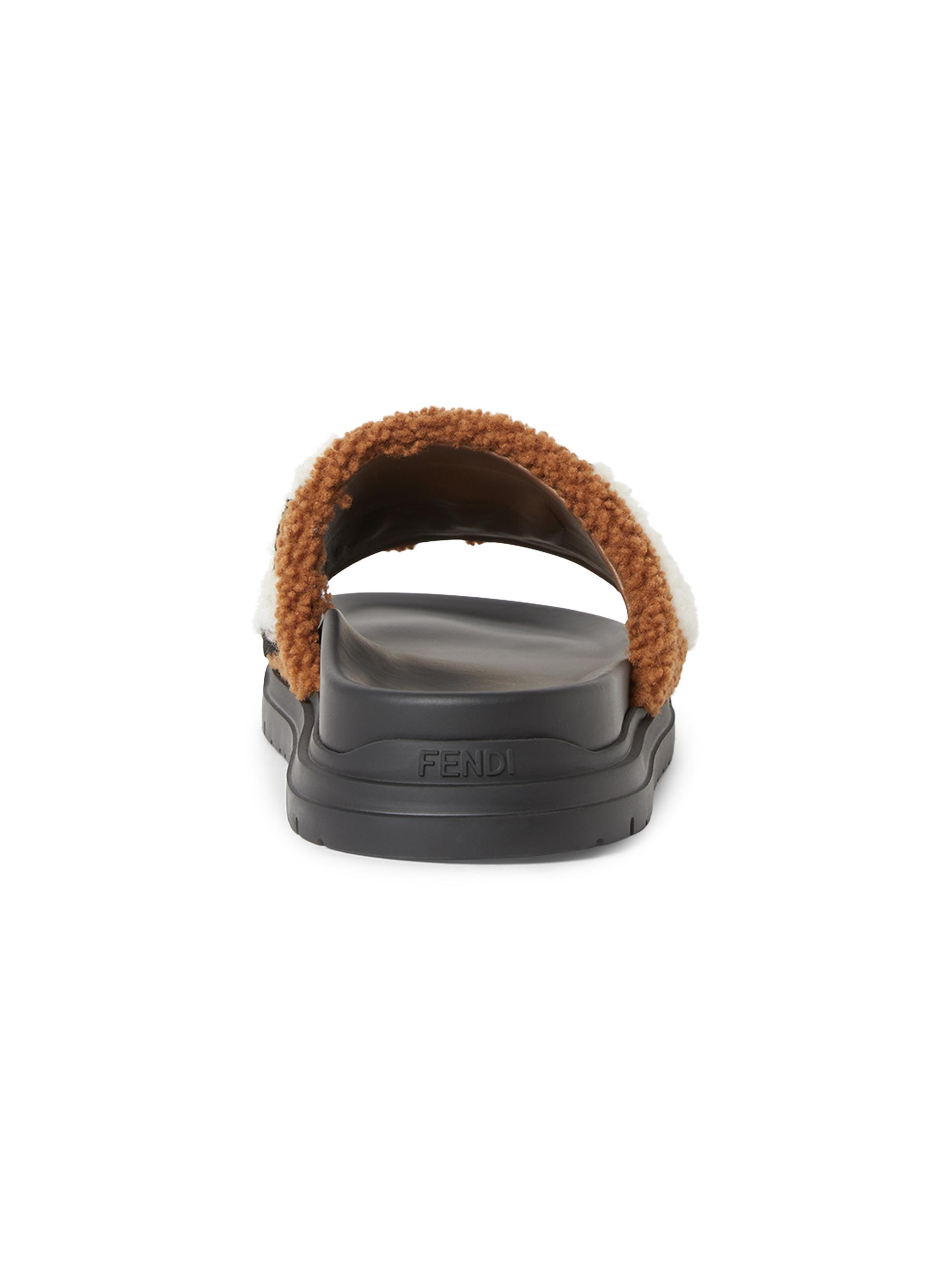 Fendi Logo Shearling Slide Sandals | Saks Fifth Avenue