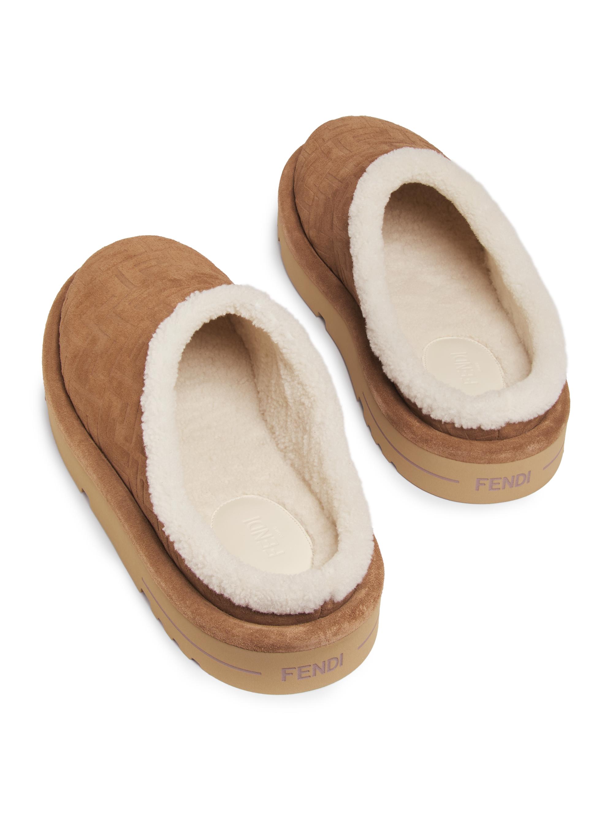 Fendi slippers Brand new UK 8 US 9 Fendi Suede Shearling-Lined Sabot Mules | Saks Fifth Avenue main image 2