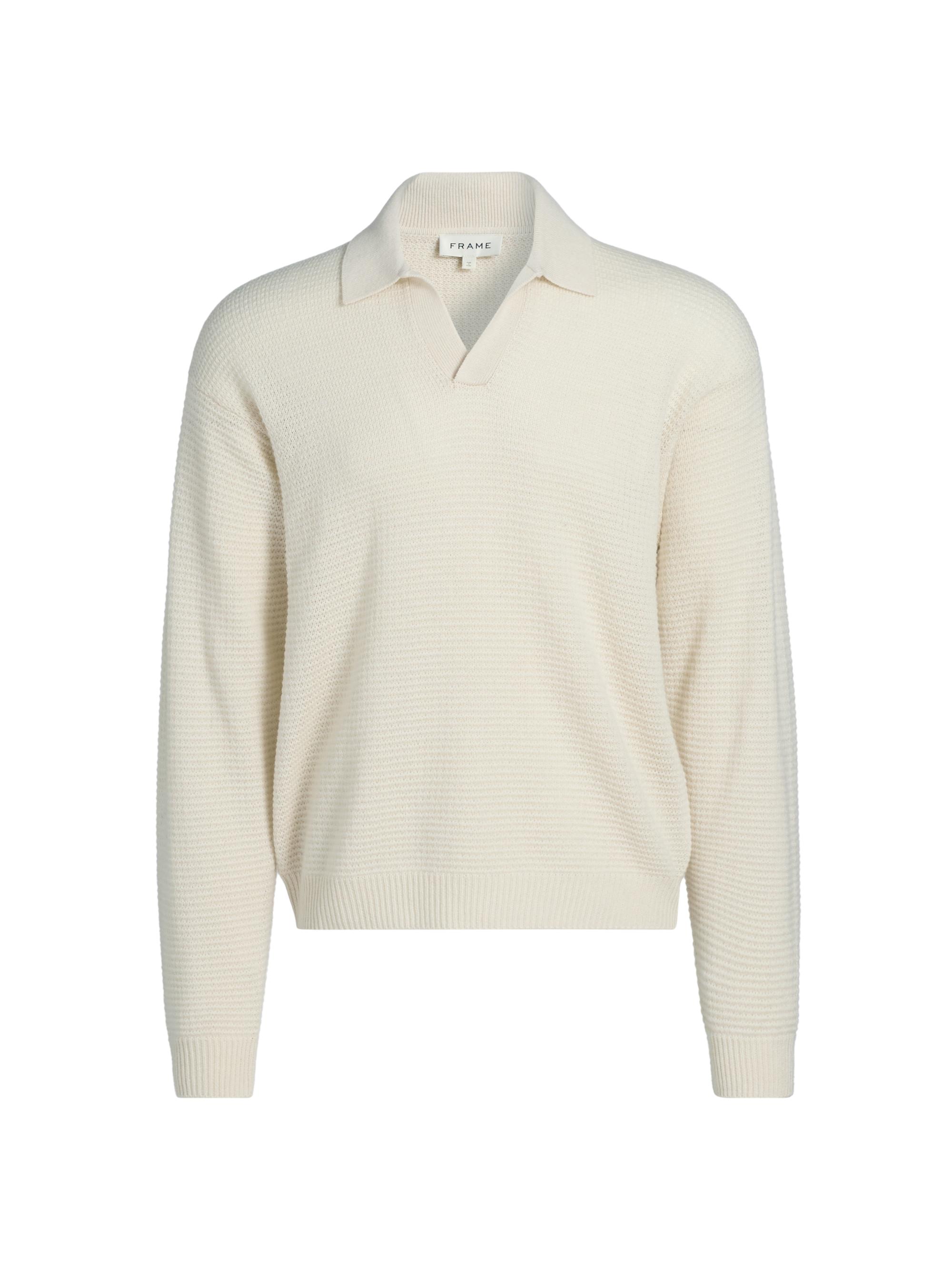 Frame Men's Textured Wool Cashmere Sweater - Warm White