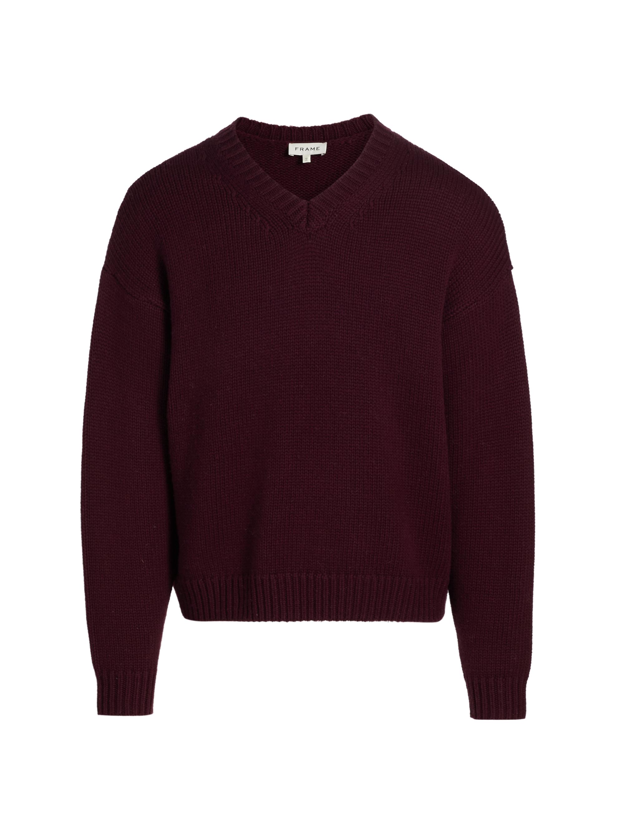 Frame Men's Oversized Wool-Cashmere Sweater - Burgundy