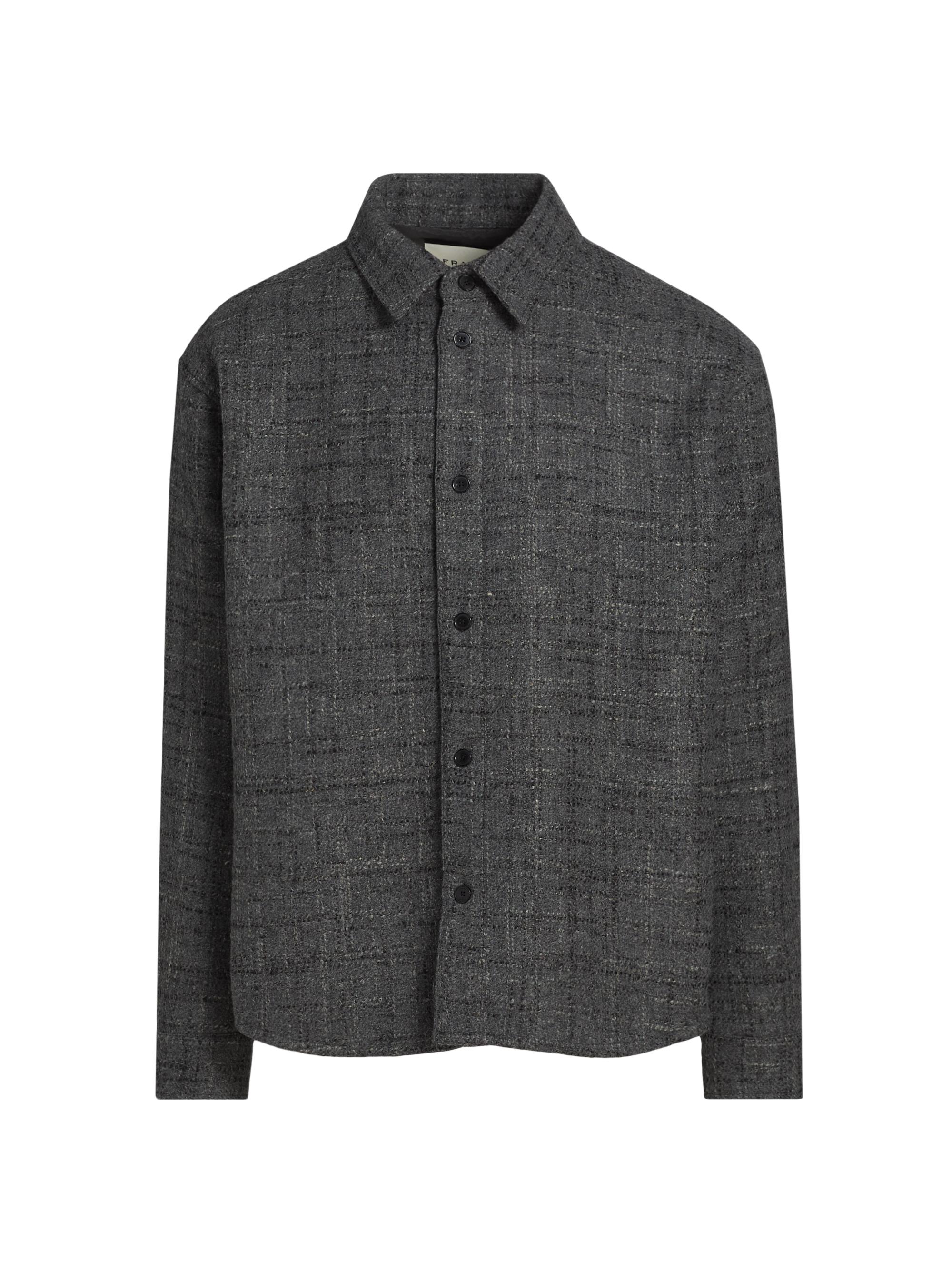 Frame Men's Tweed Wool-Blend Overshirt - Grey Melange