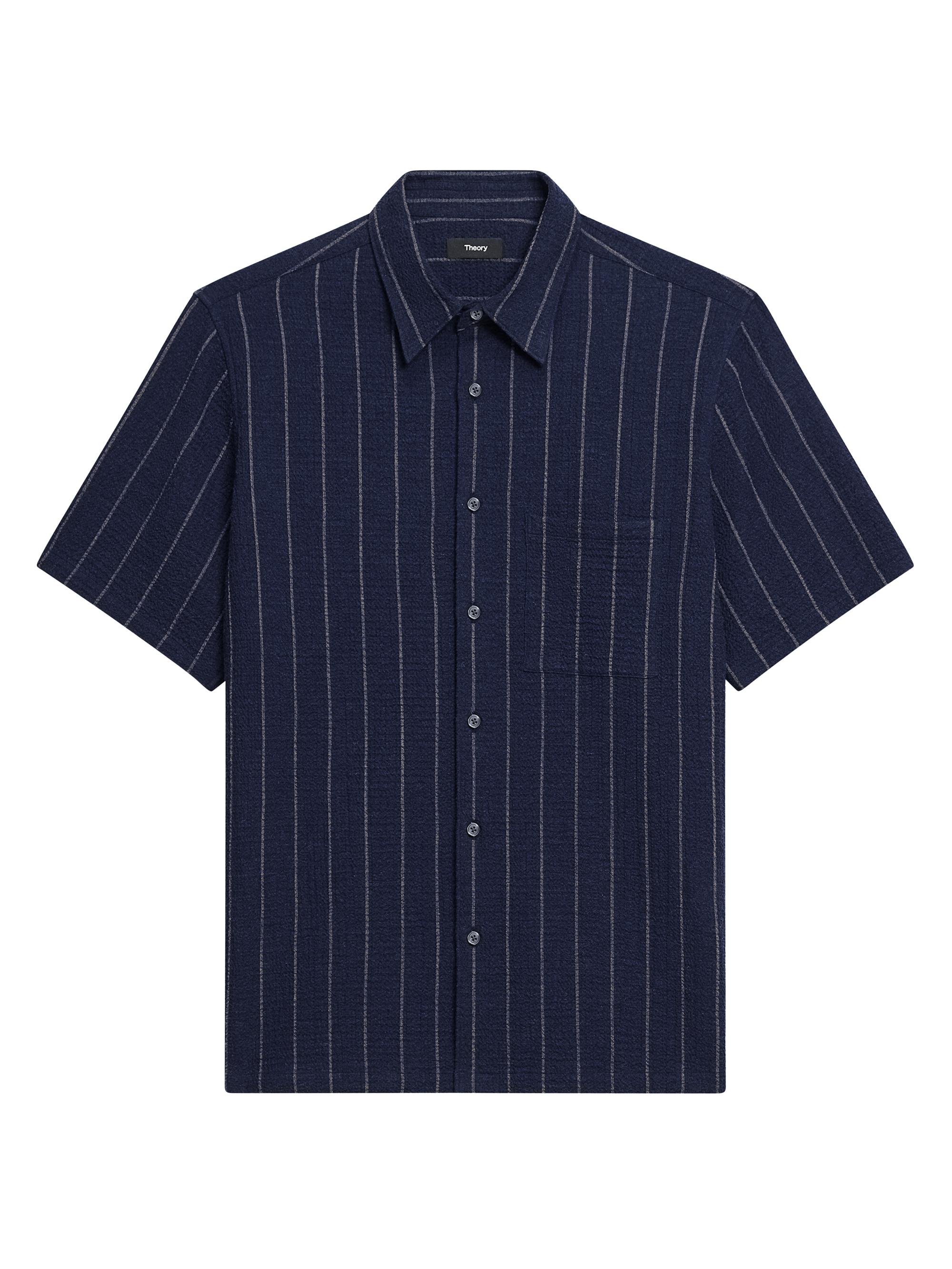 Theory Men's Noll Pinstripe Cotton-Blend Shirt - Blaticmulti