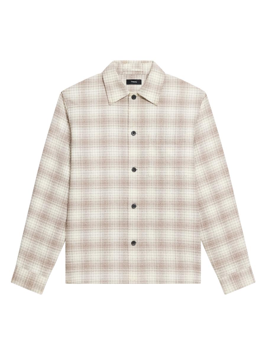 Theory Check Cotton Shirt | Saks Fifth Avenue