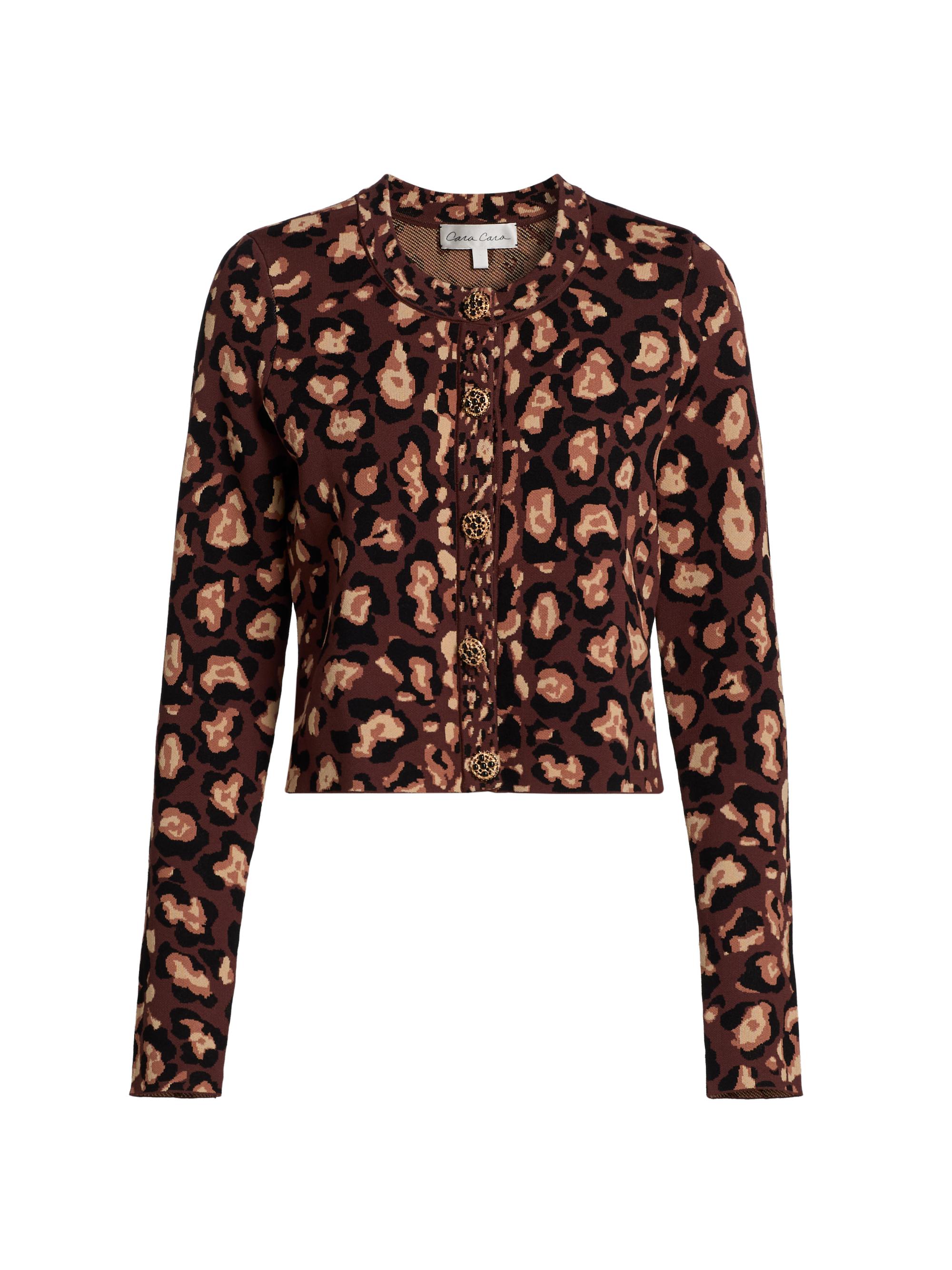 Cara Cara Women's Renada Printed Fitted Cardigan - Painted Animal Brown