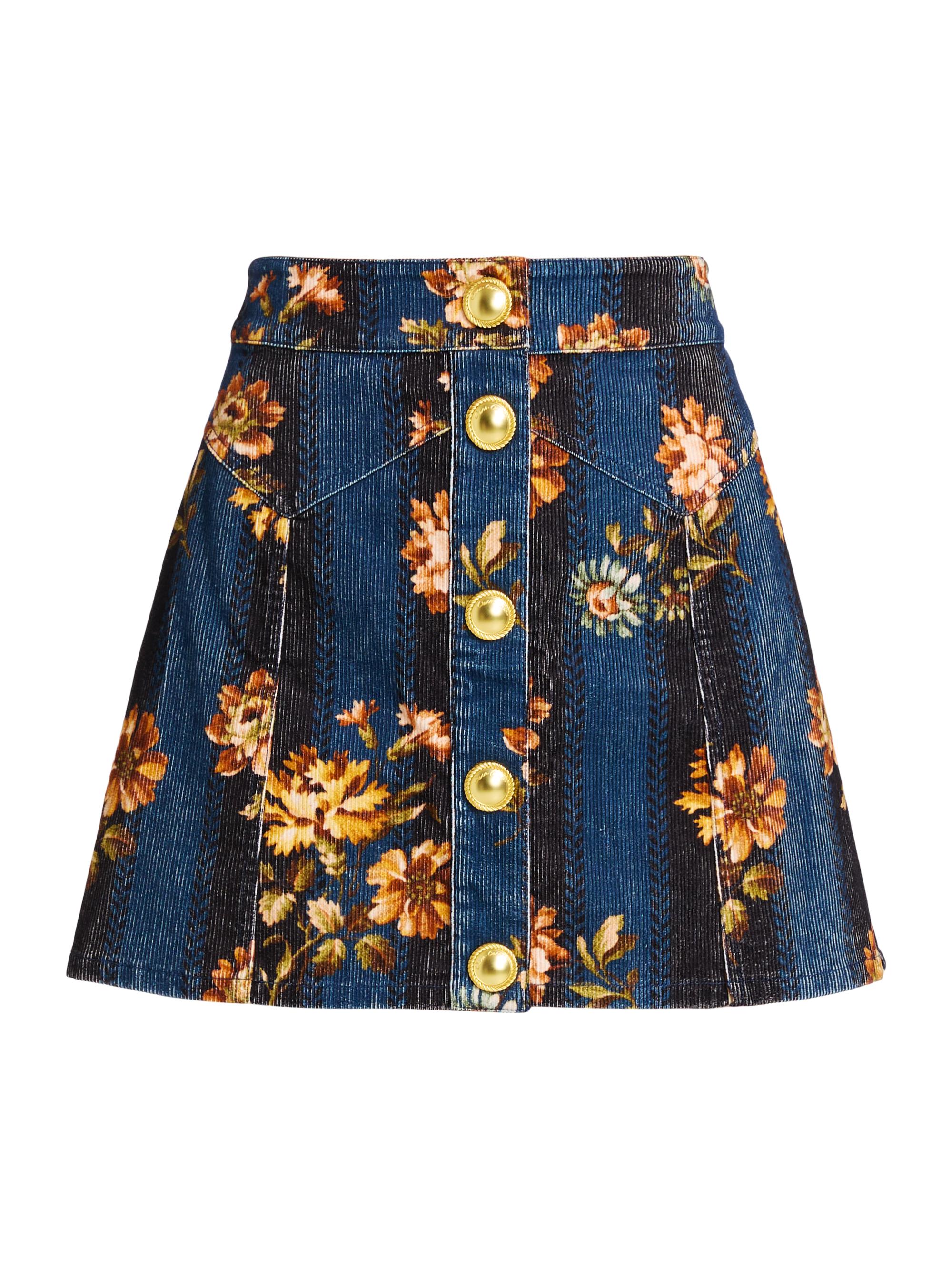 Cara Cara Juniper Floral Corduroy A-Line Miniskirt | Saks Fifth Avenue