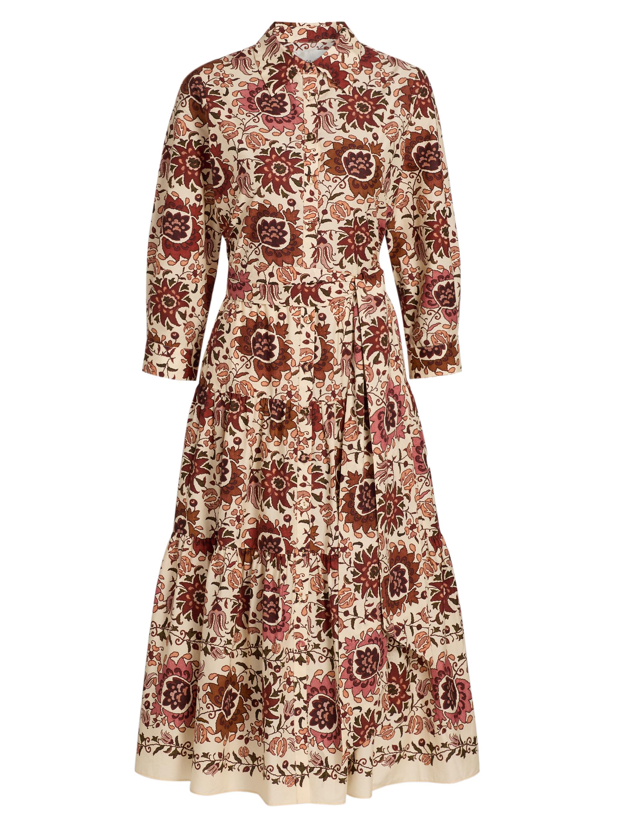 Cara Cara Women's Lolita Printed Cotton Midi-Shirtdress - Batik Vine