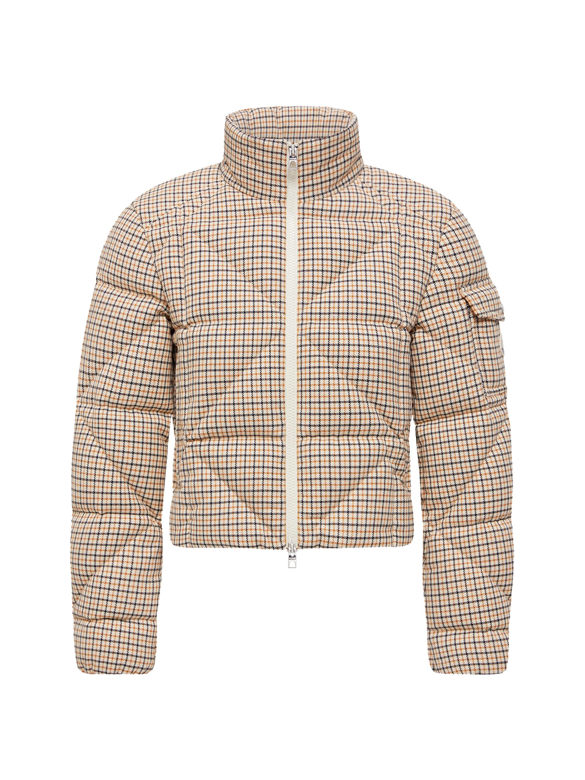 Moncler Women's Keros Puffer Jacket in Wool Blend - Beige