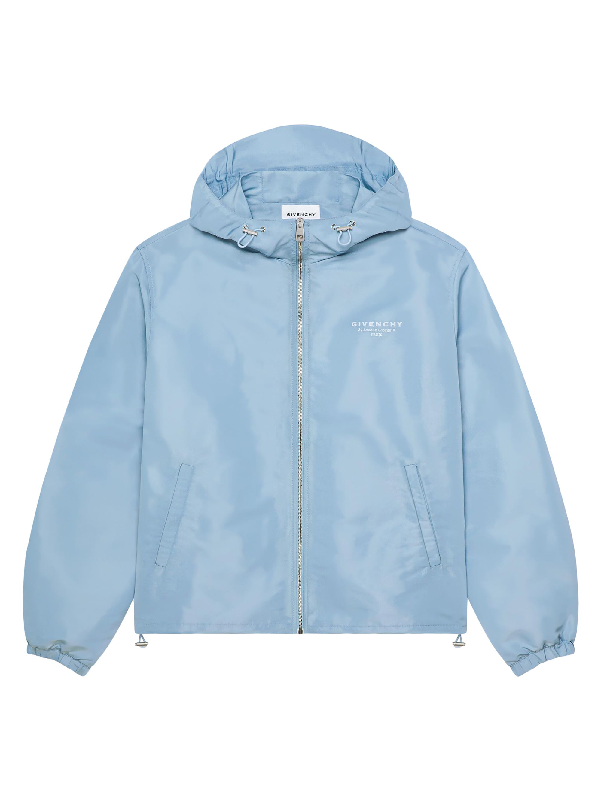 Givenchy Men's Windbreaker Jacket with Stamp Print - Pale Blue