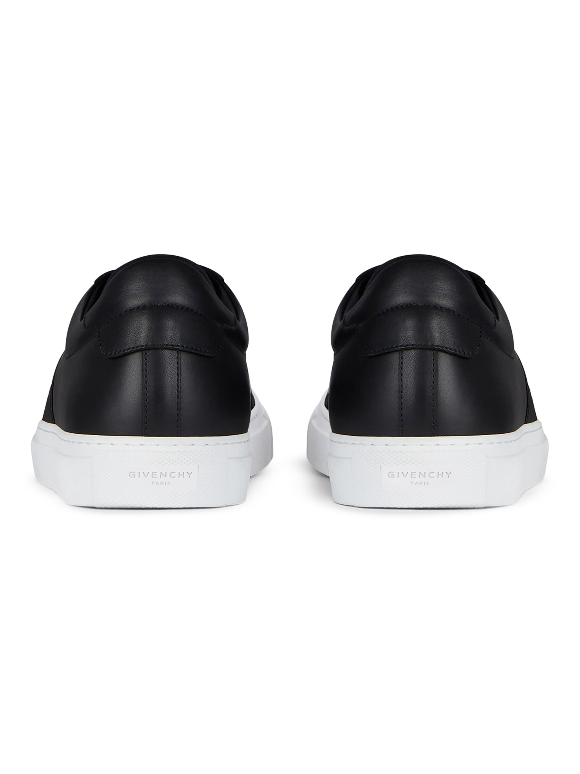 Givenchy Men's Urban Street Sneakers in Leather with Elastic Band - Black - detail view in Black