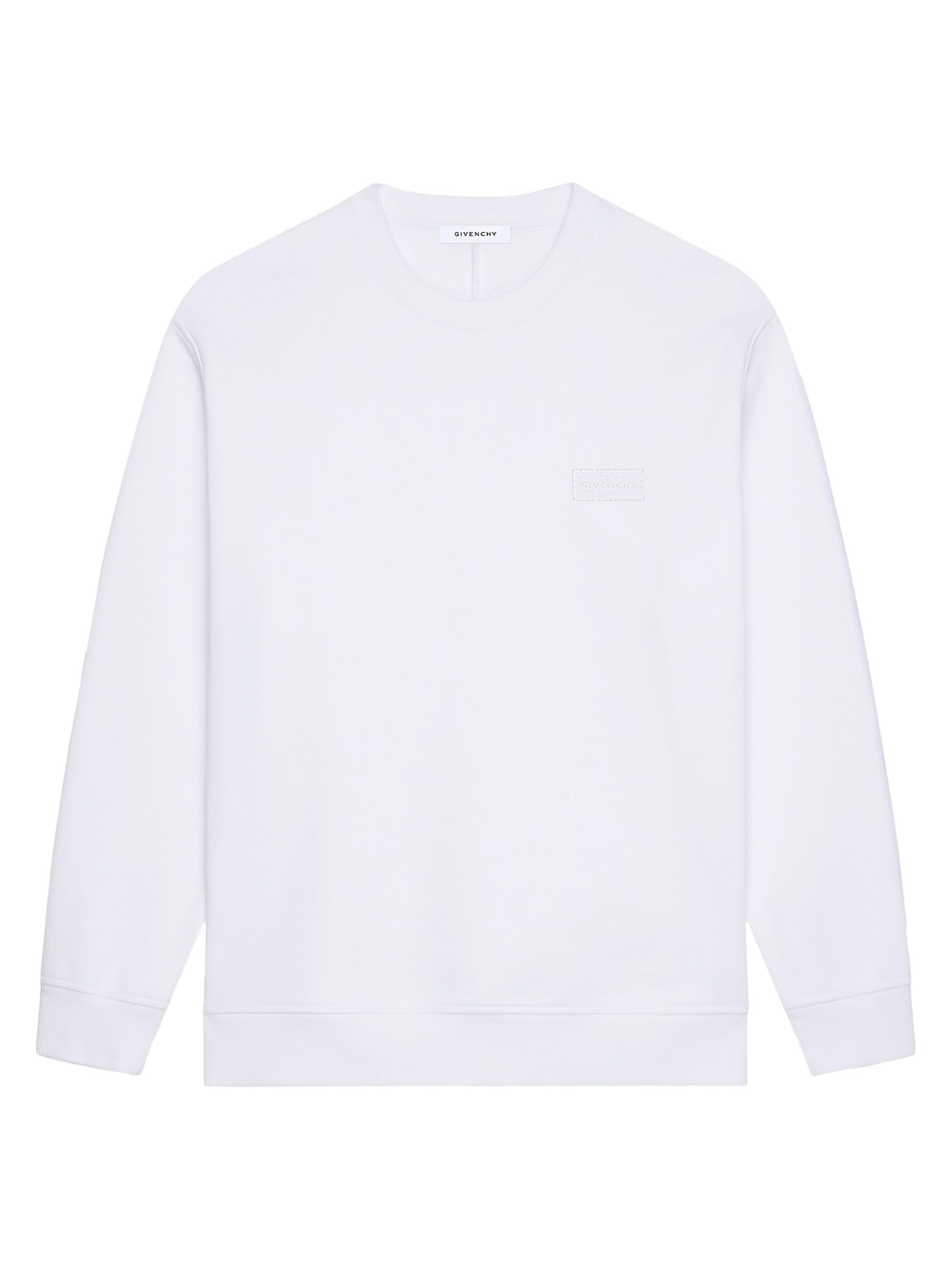 Givenchy Men's Sweatshirt in Fleece with Patch - White