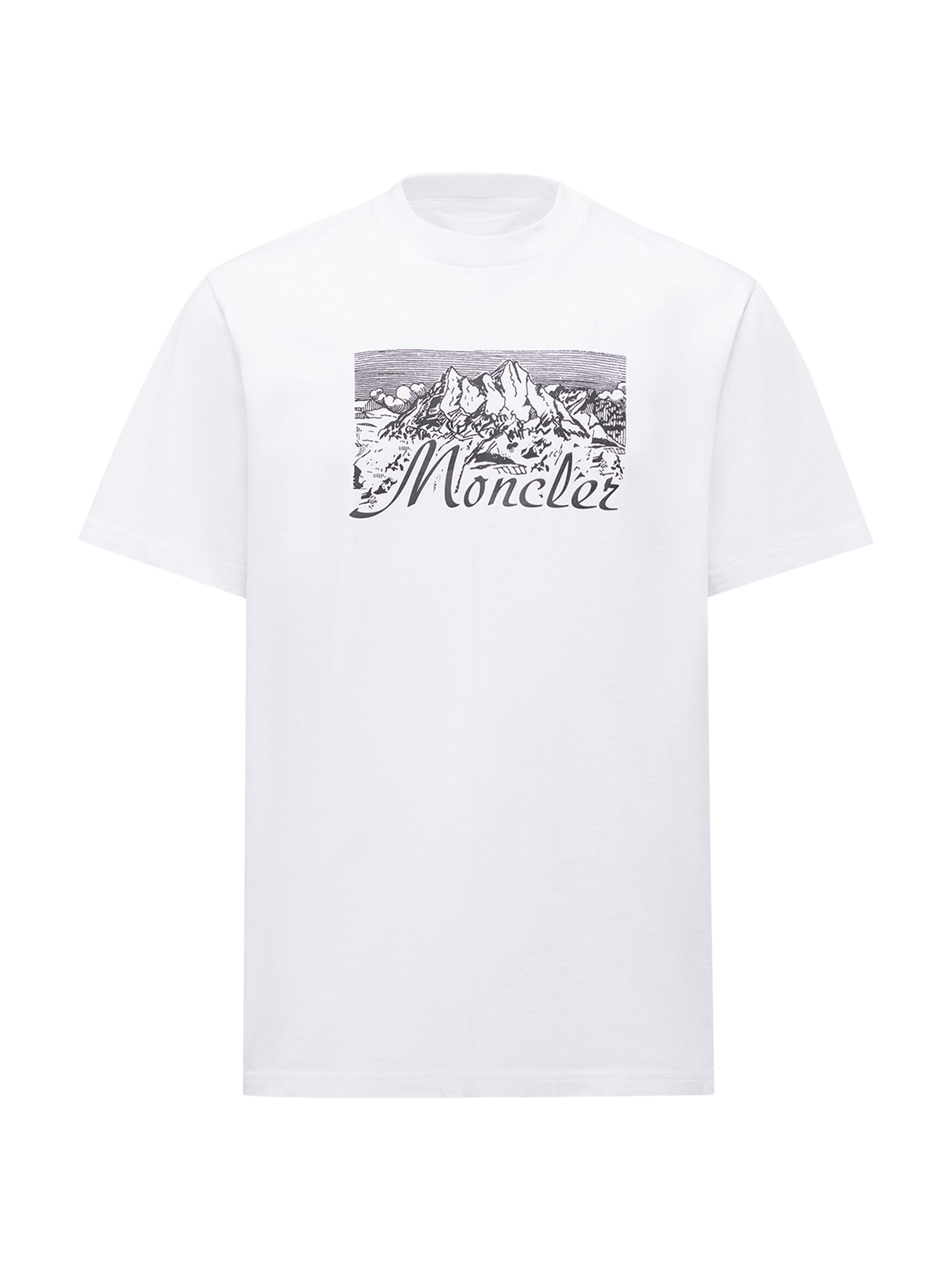 Moncler Men's Crew-Neck T-Shirt in Cotton - White