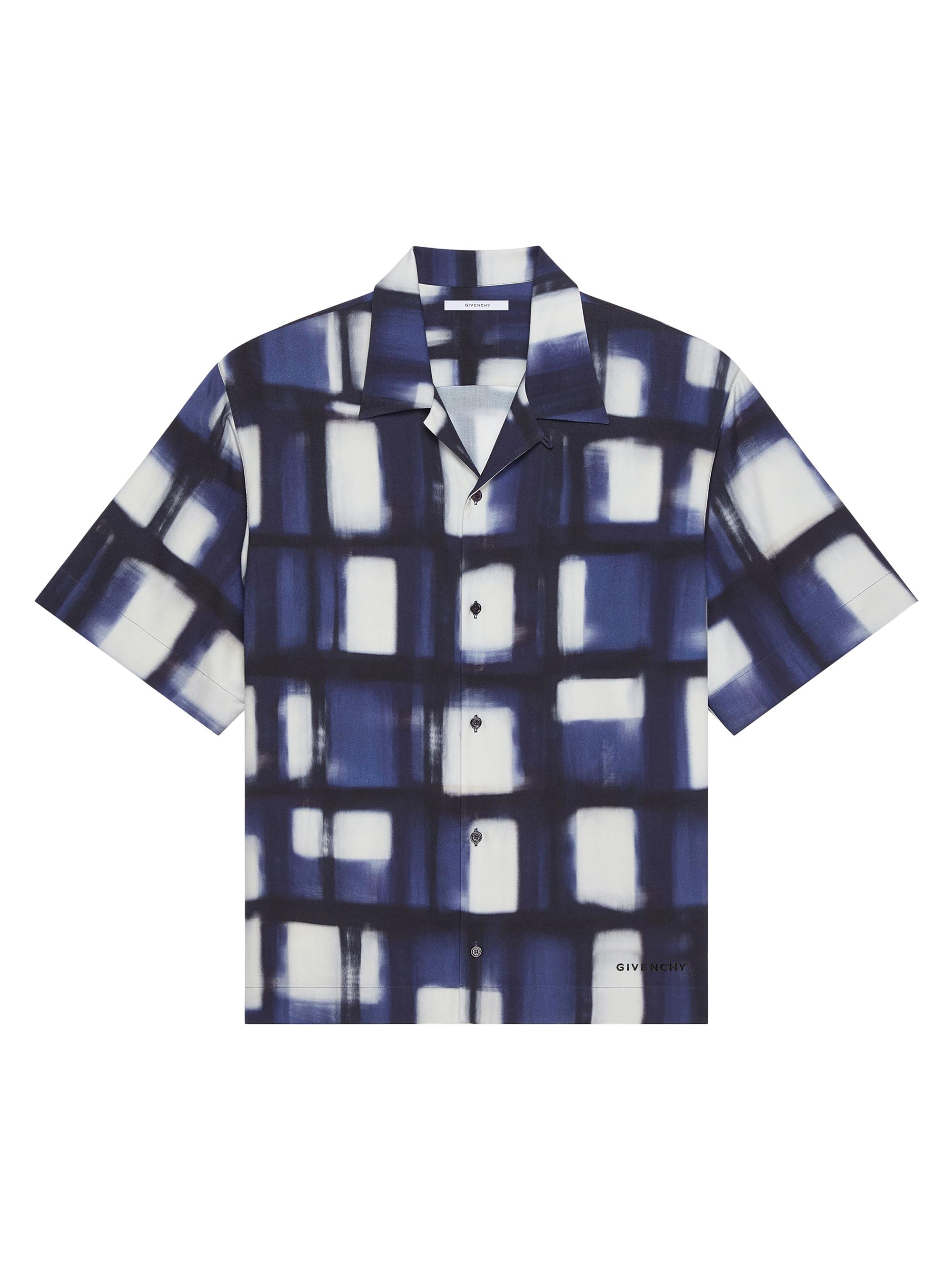 Givenchy Men's Printed Shirt in Twill - Dark Blue