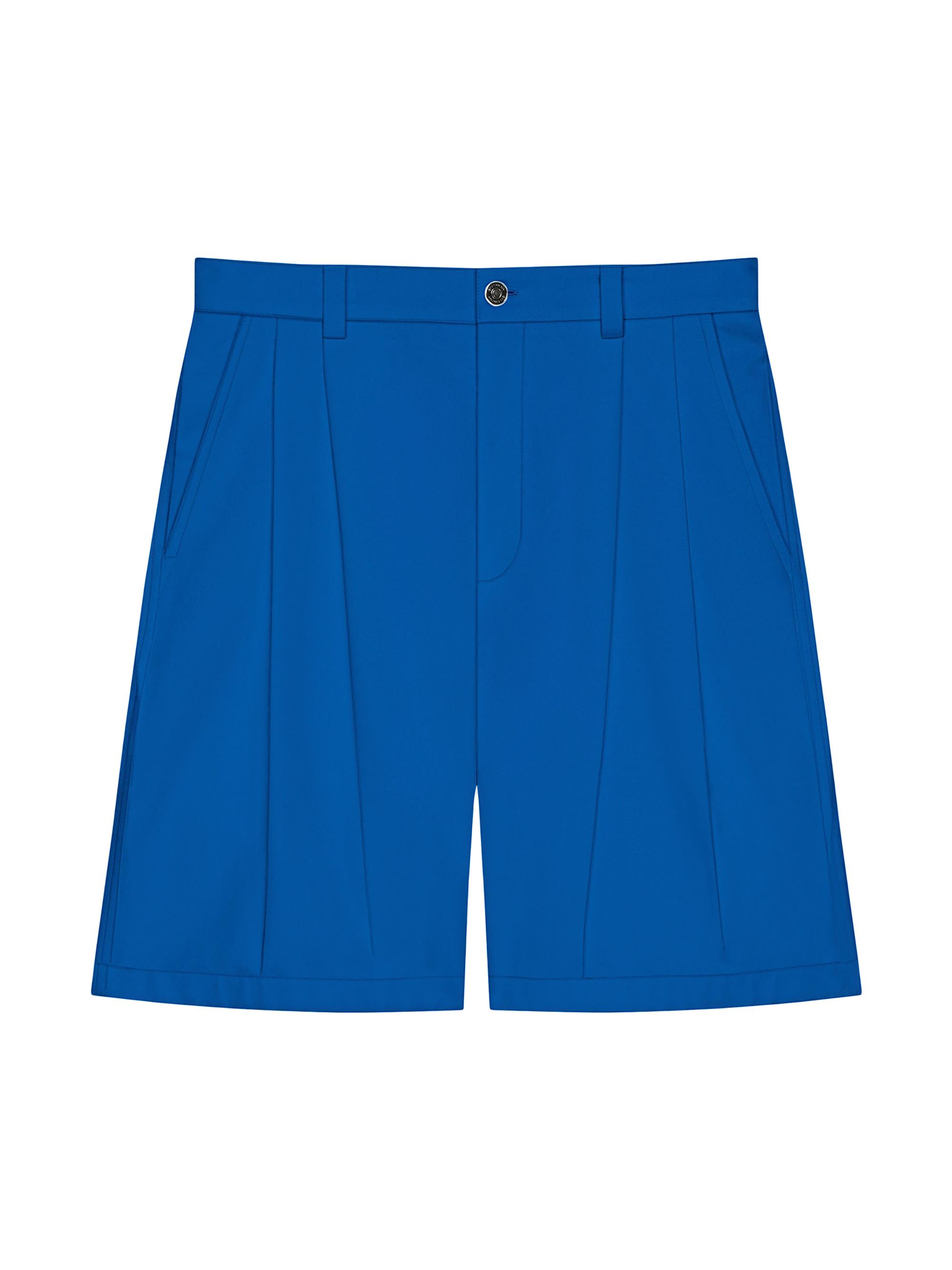 Givenchy Men's Two-Pleated Bermuda Shorts in Cotton - Electric Blue