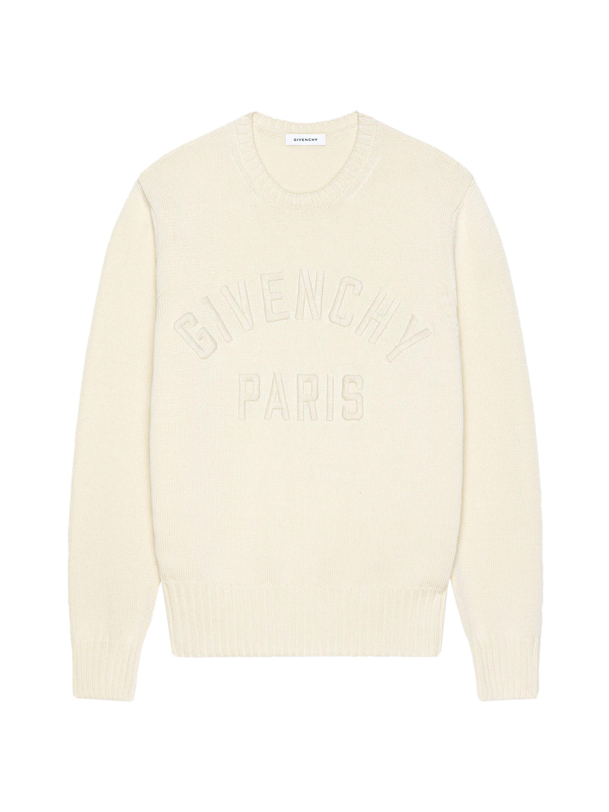 Givenchy Men's Paris Sweater in Cotton - Ecru
