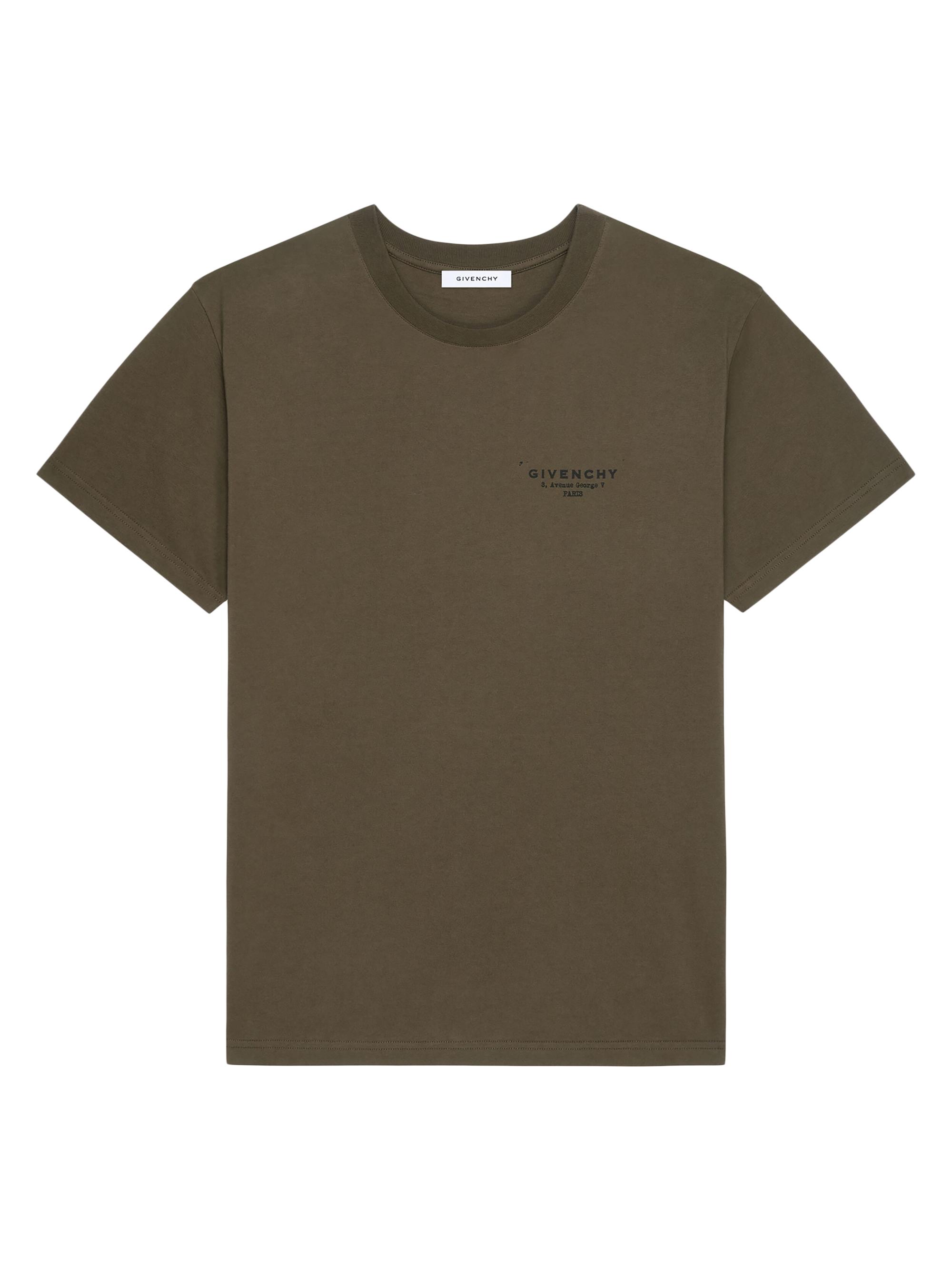 Givenchy Men's T-Shirt in Cotton with Stamp Print - Khaki