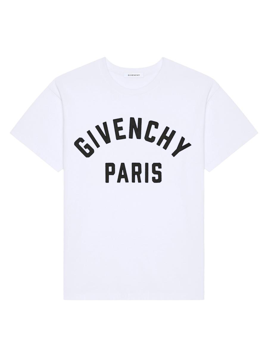 【関税＆送料込み】Givenchy Navy Short-Sleeved T-Shirt With Givenchy Paris T-Shirt in Cotton | Saks Fifth Avenue