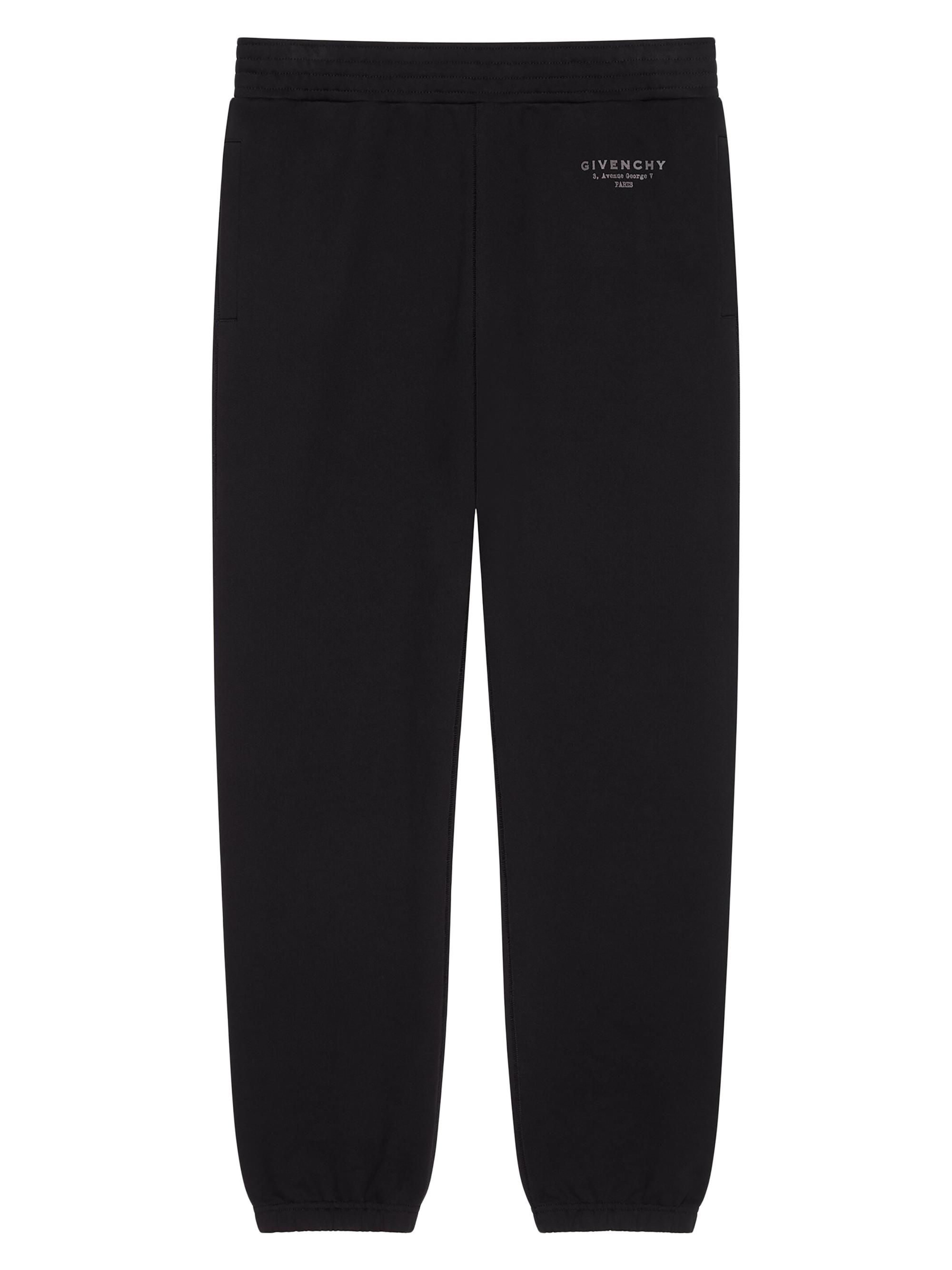 Givenchy Men's Jogger Pants in Fleece with Stamp Print - Black