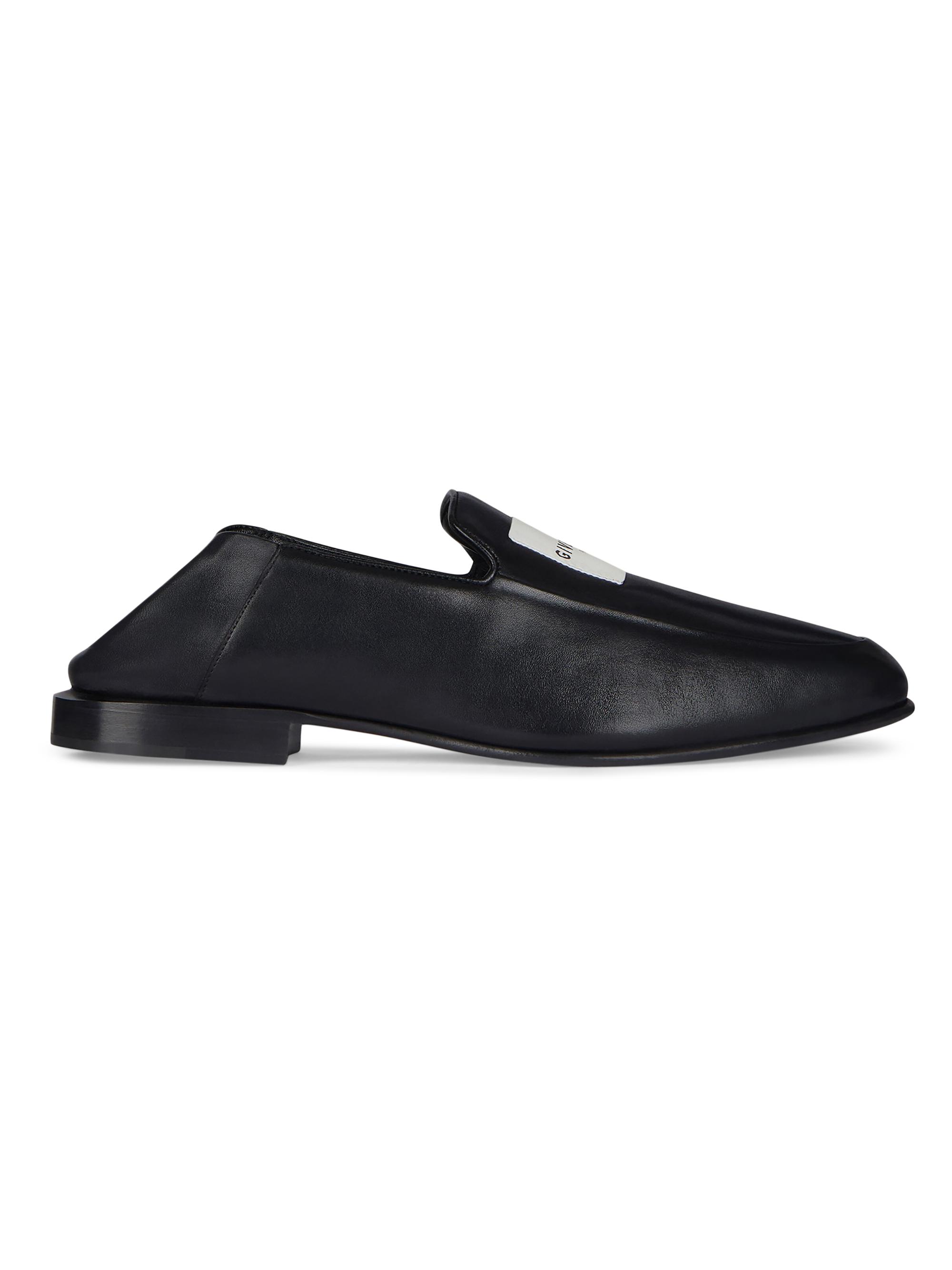 Givenchy Label Loafers in Shiny Leather and Canvas | Saks Fifth Avenue