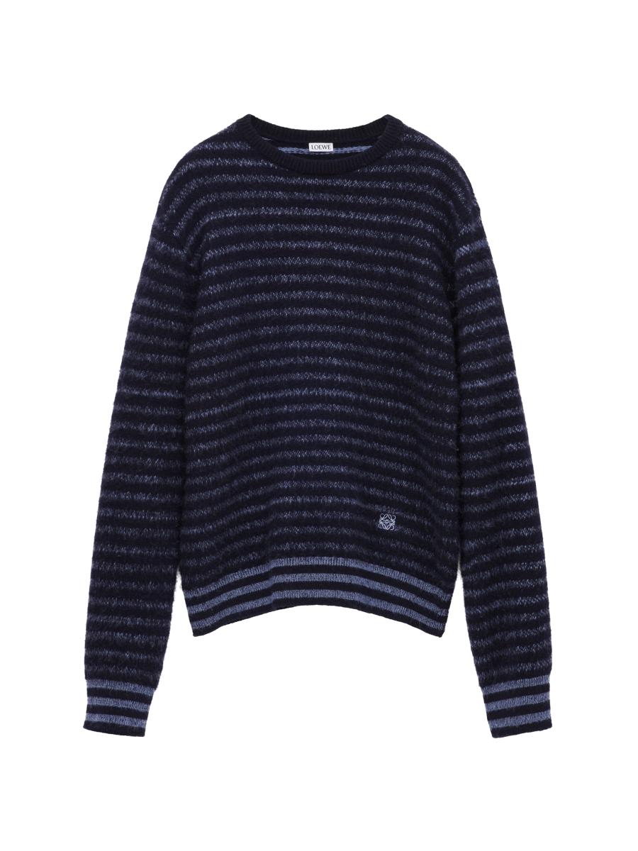 Loewe Men's Wool-blend Crewneck Sweater In Blue