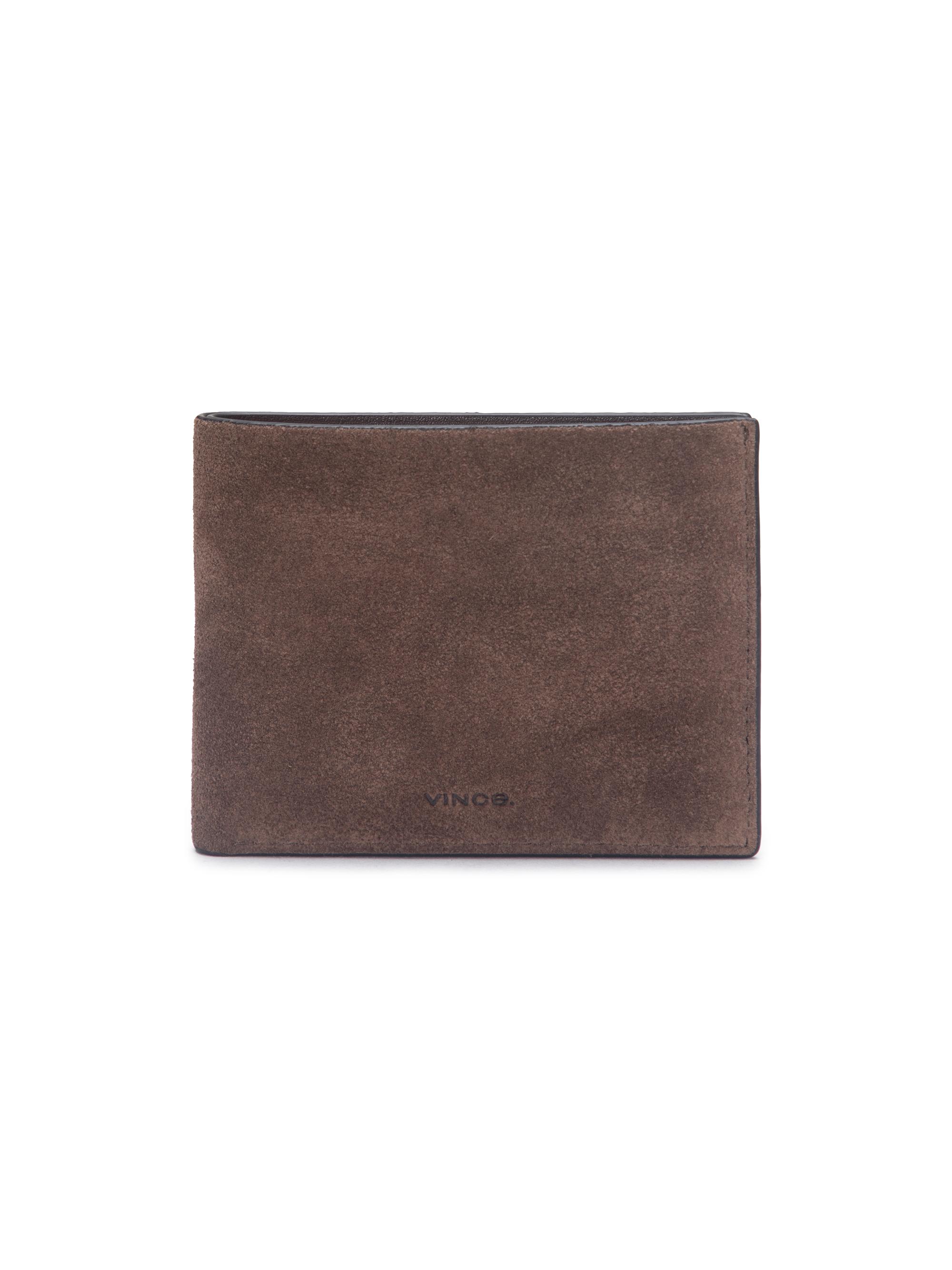 Vince Men's Suede Bifold Wallet - Chocolate