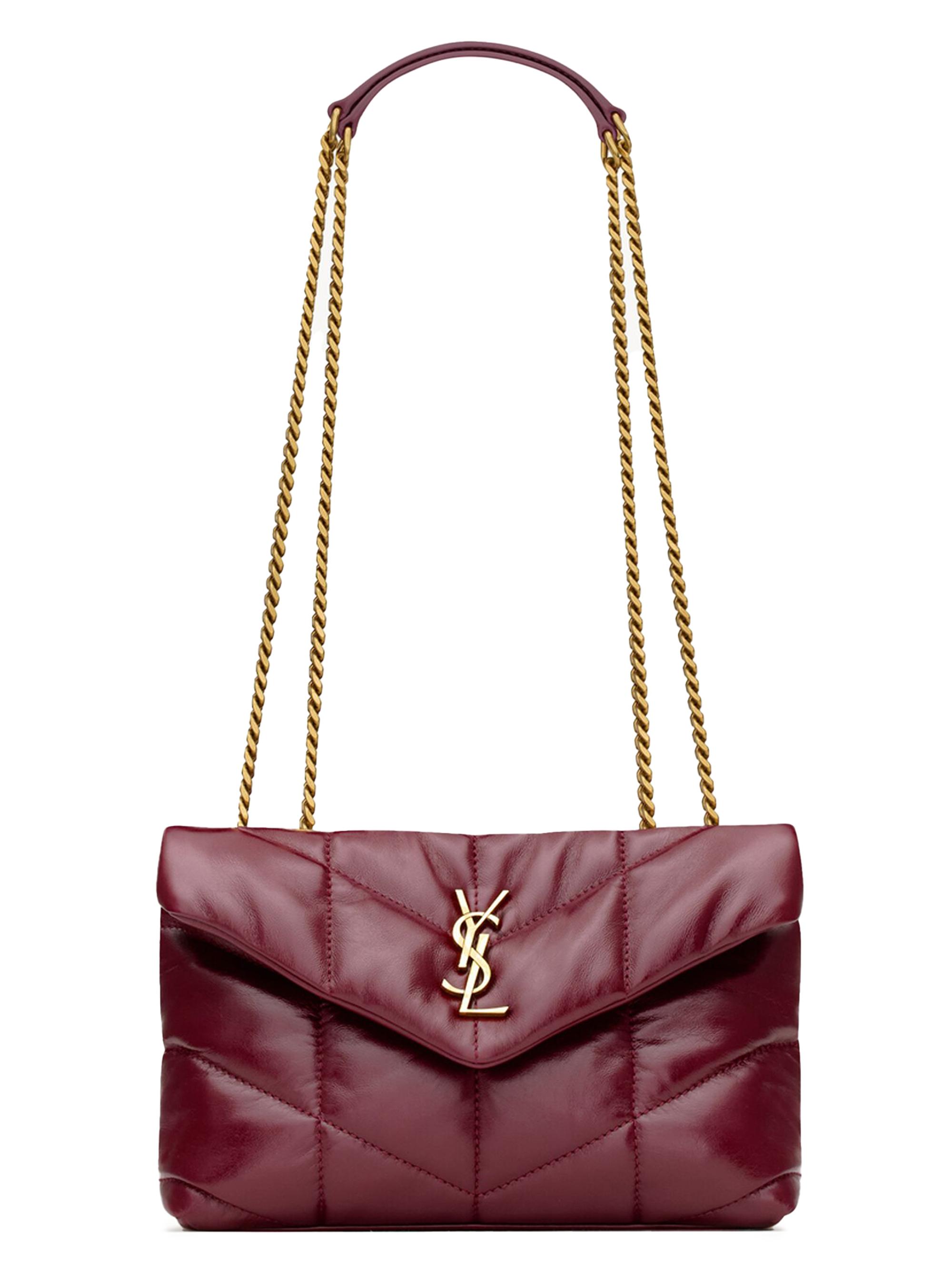 Saint Laurent Women's Toy Puffer In Shiny Leather - Dark Ruby