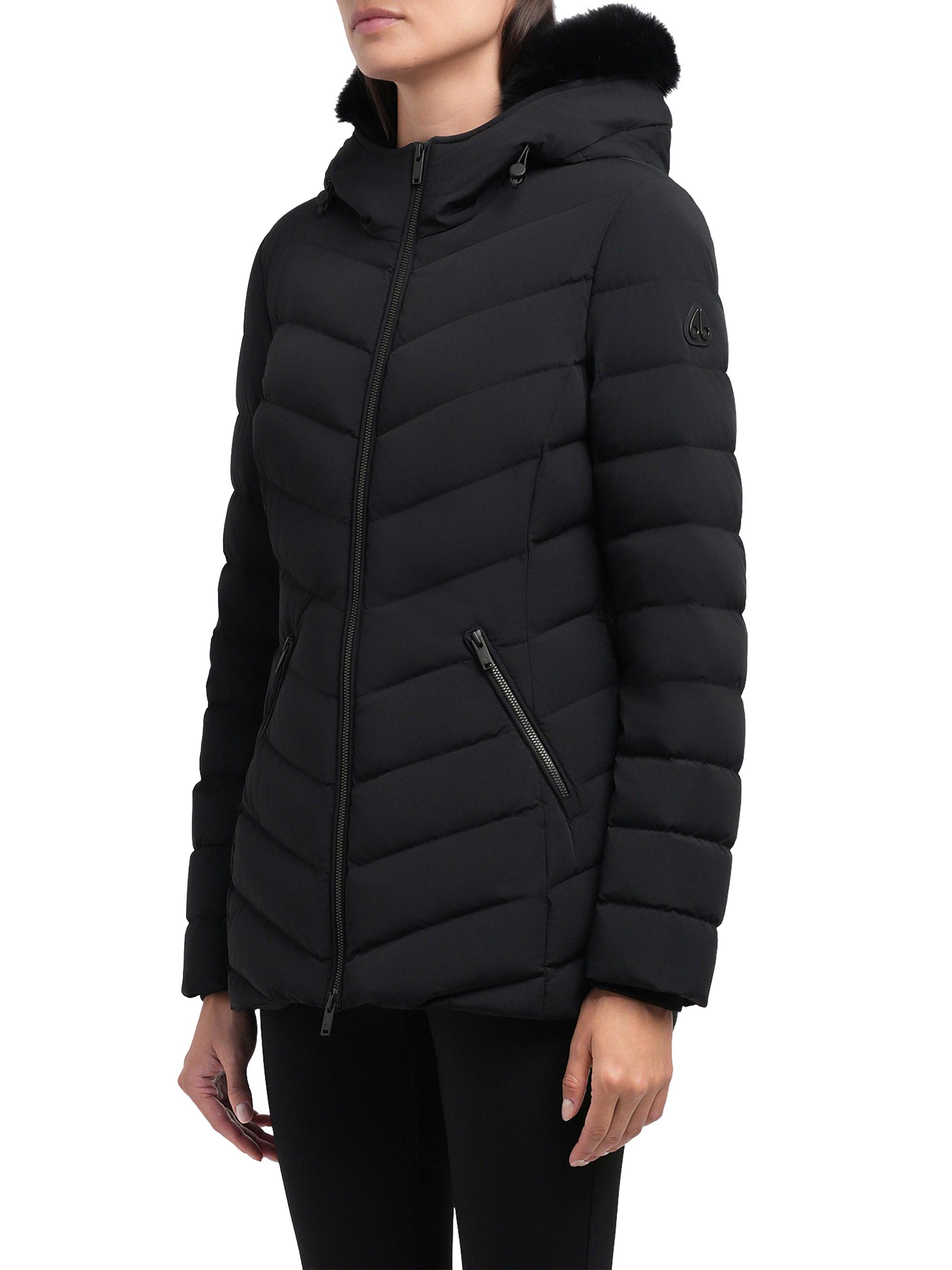 RUSSELUNO アニマルプリントブルゾン　ブラック サイズ5 Moose Knuckles Roselawn 5 Down Jacket | Saks Fifth Avenue
