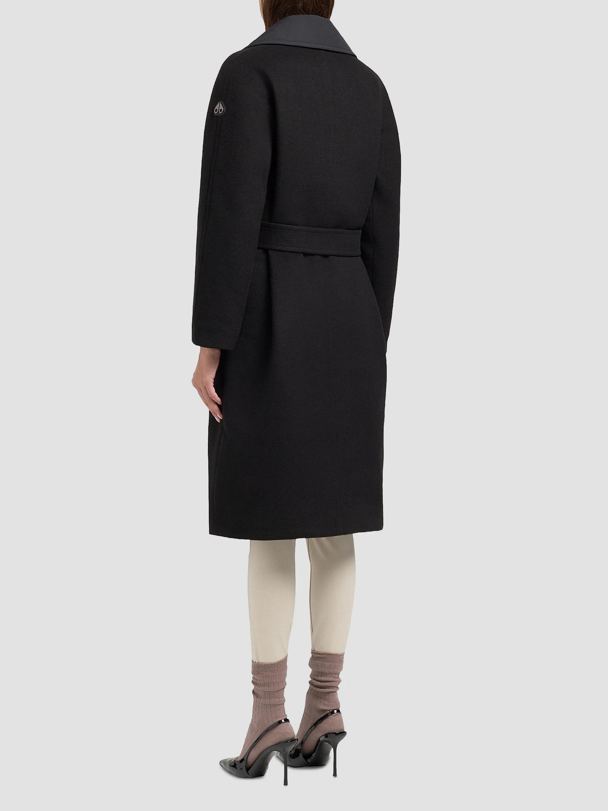 Moose Knuckles Lafleur Wool-Blend Long Down Wrap Coat | Saks Fifth