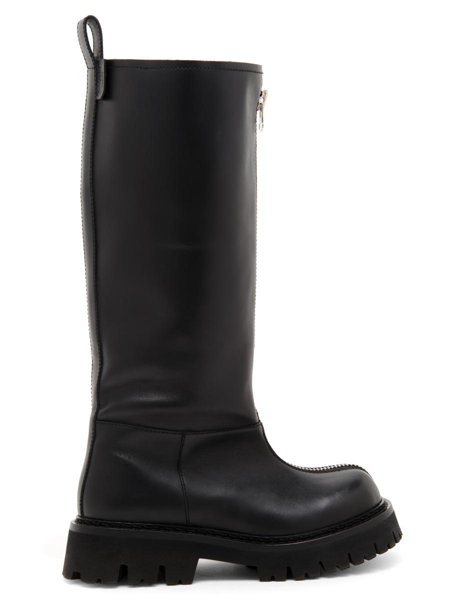 Moschino 40MM Zip-Front Leather Boots | Saks Fifth Avenue