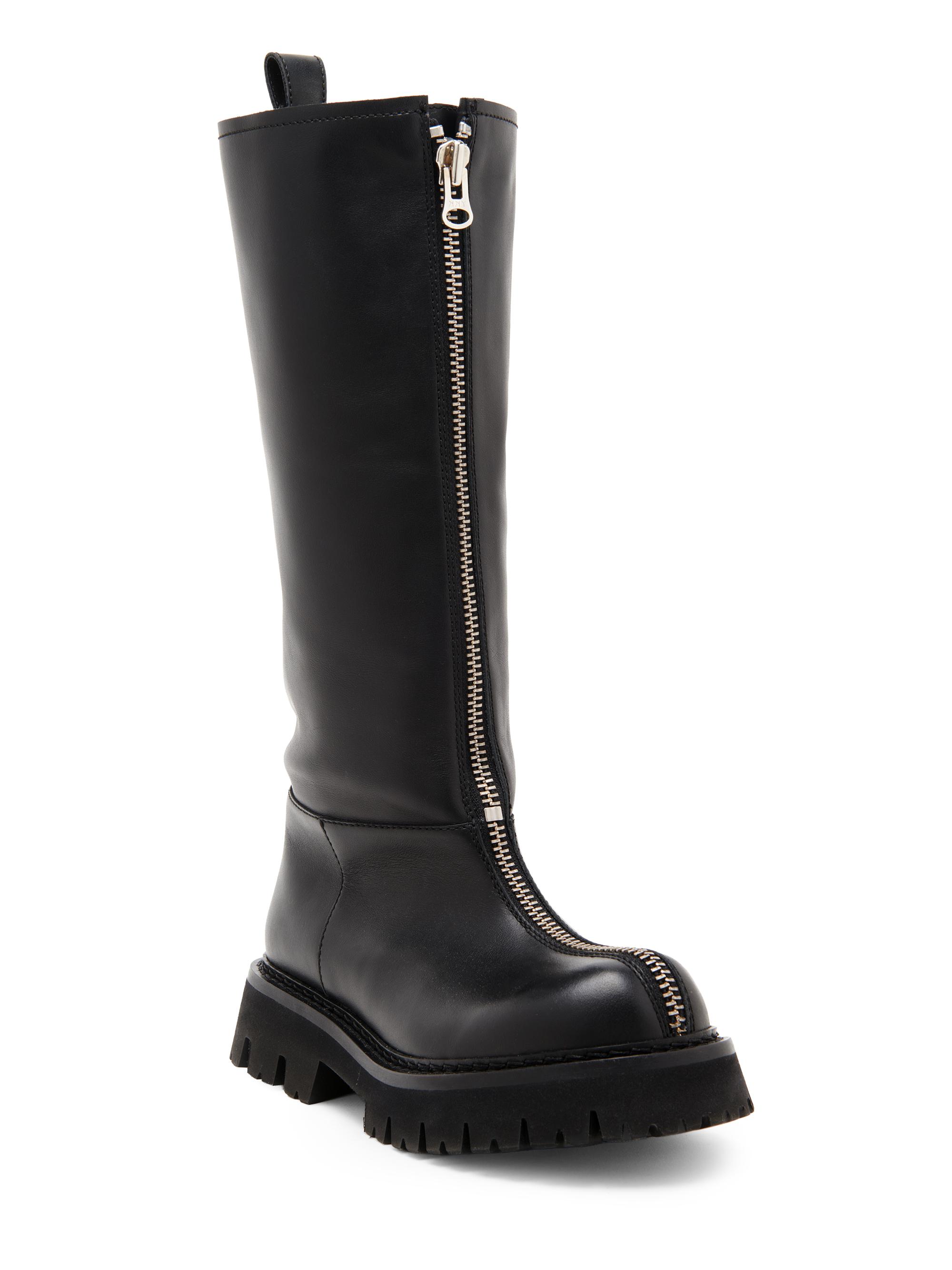 Moschino 40MM Zip-Front Leather Boots | Saks Fifth Avenue