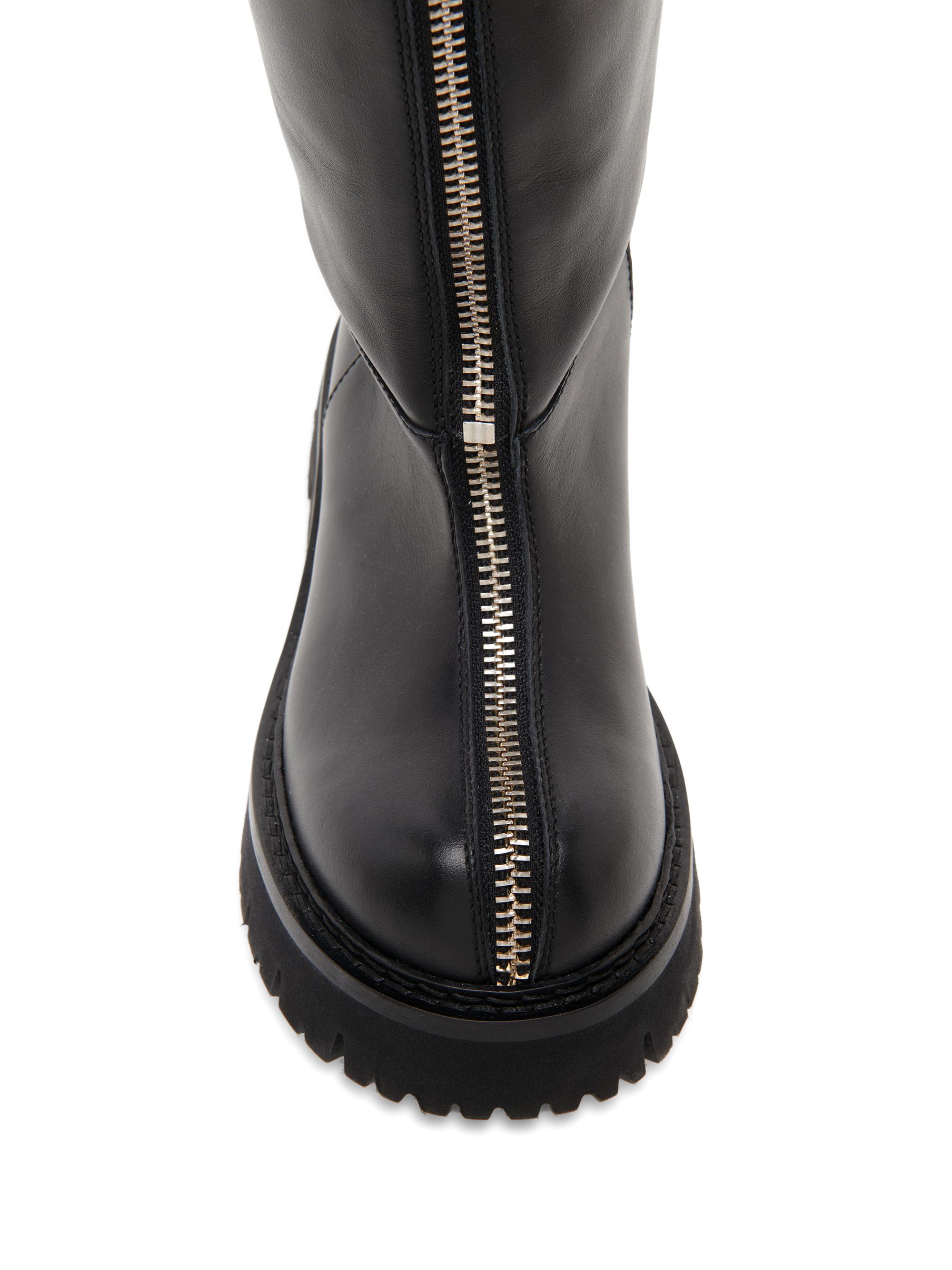 Moschino 40MM Zip-Front Leather Boots | Saks Fifth Avenue