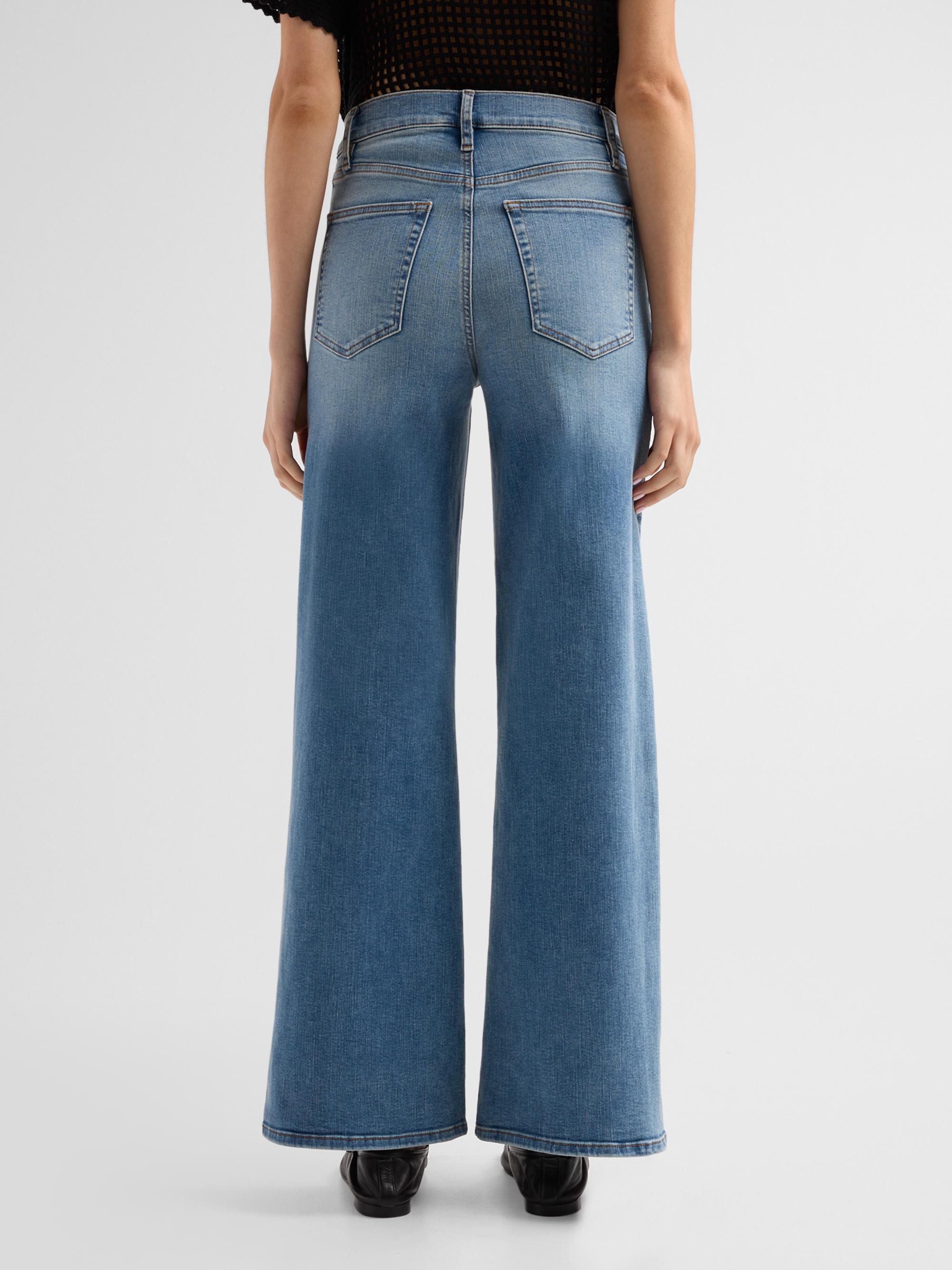 FRAME Women's Le Slim Palazzo High-Rise Jeans - Gossamer | Thumbnail 3