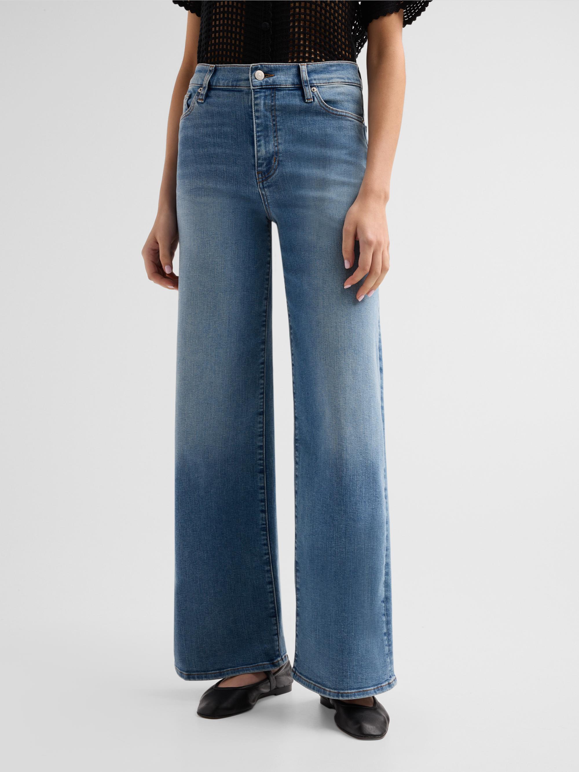 FRAME Women's Le Slim Palazzo High-Rise Jeans - Gossamer | Thumbnail 4