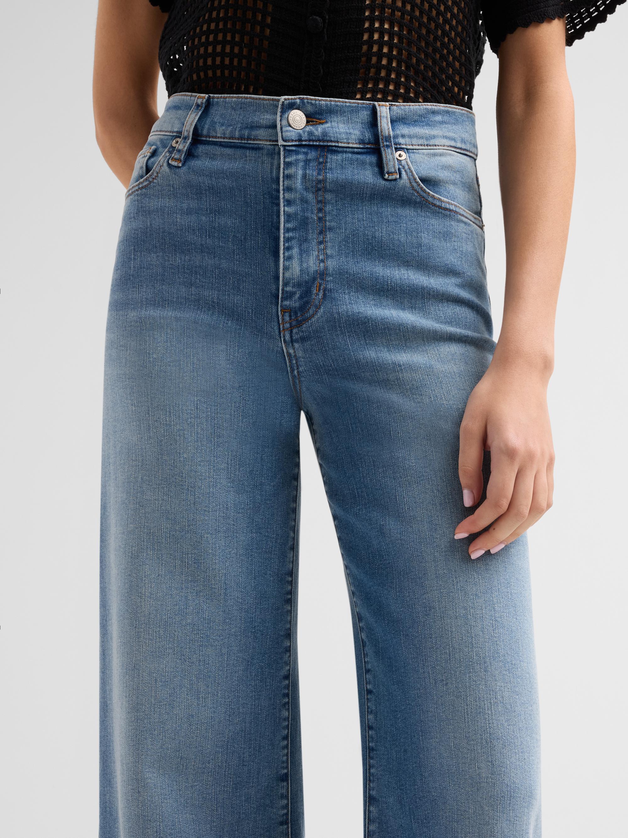 FRAME Women's Le Slim Palazzo High-Rise Jeans - Gossamer | Thumbnail 5
