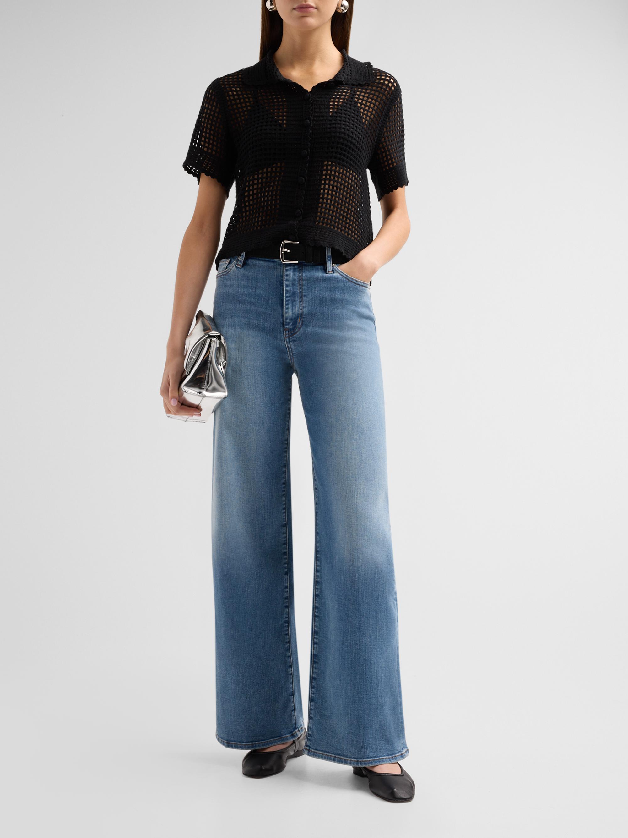 FRAME Women's Le Slim Palazzo High-Rise Jeans - Gossamer | Thumbnail 2