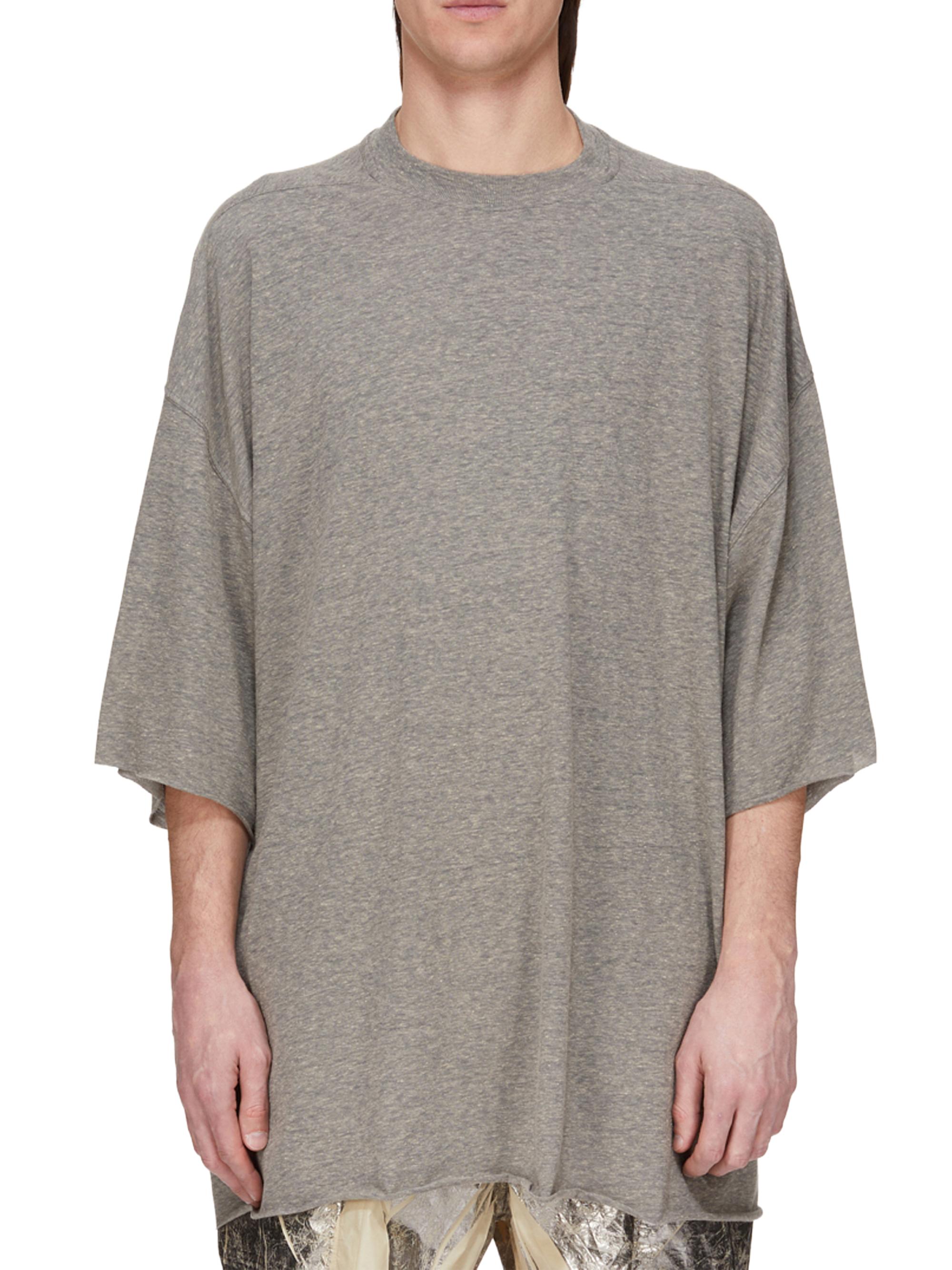 DRKSHDW by Rick Owens Men's Felpa Tommy Cotton T-Shirt - Melange Grey
