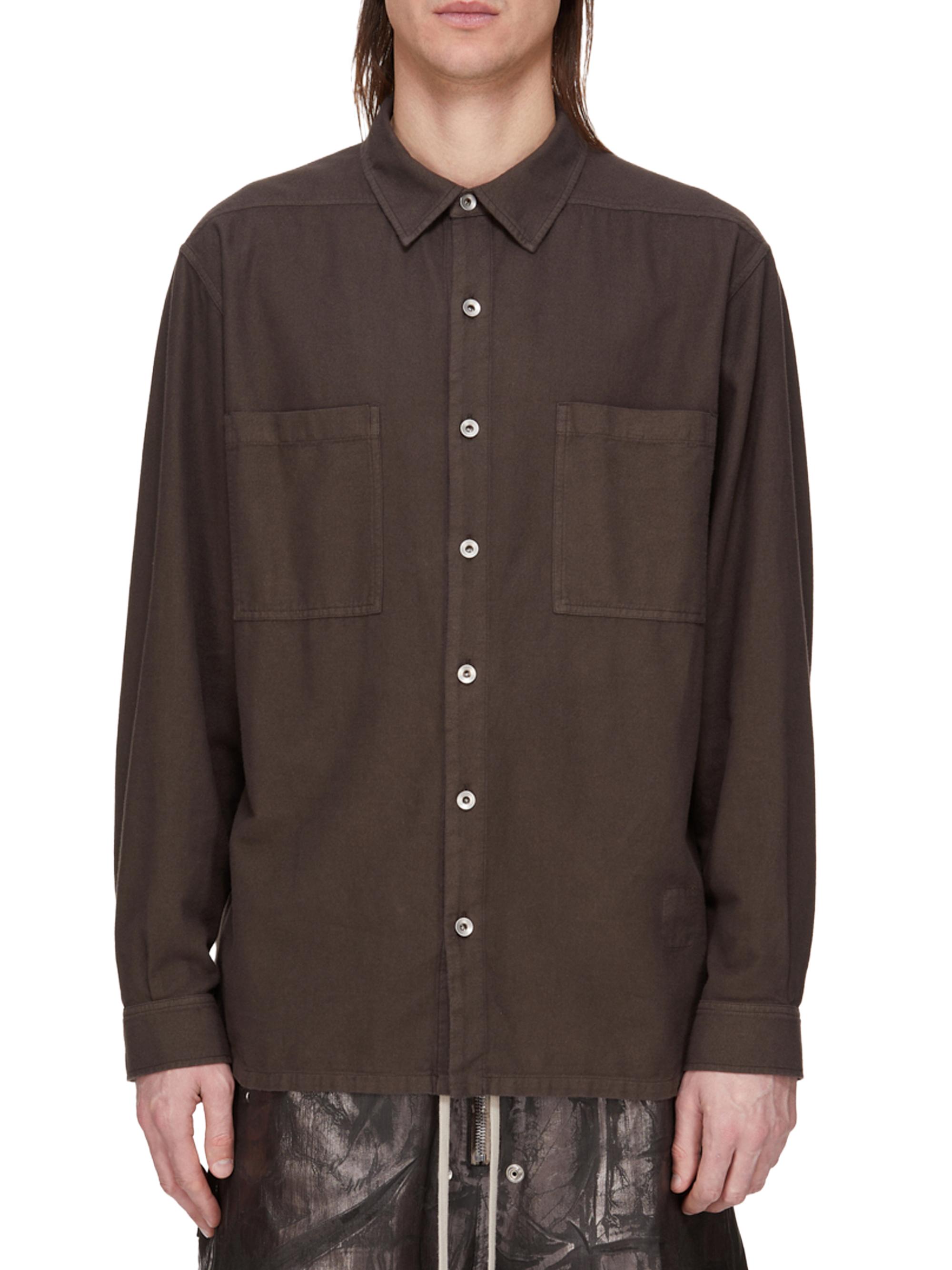 DRKSHDW by Rick Owens Men's Camicia Cotton Relaxed-Fit Shirt - Dark Dust