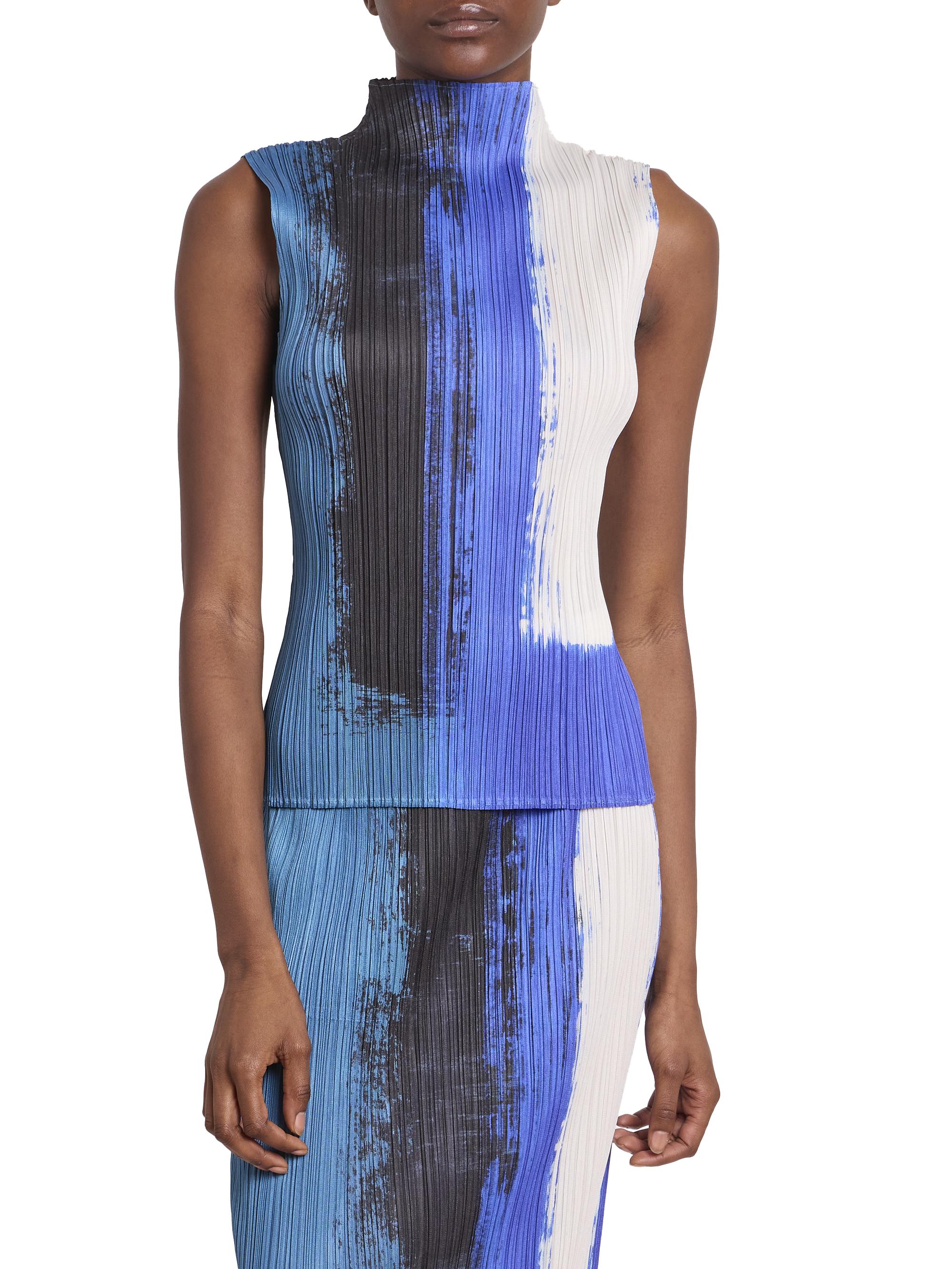 Pleats Please Issey Miyake Jump Pleated Colorblocked Top | Saks