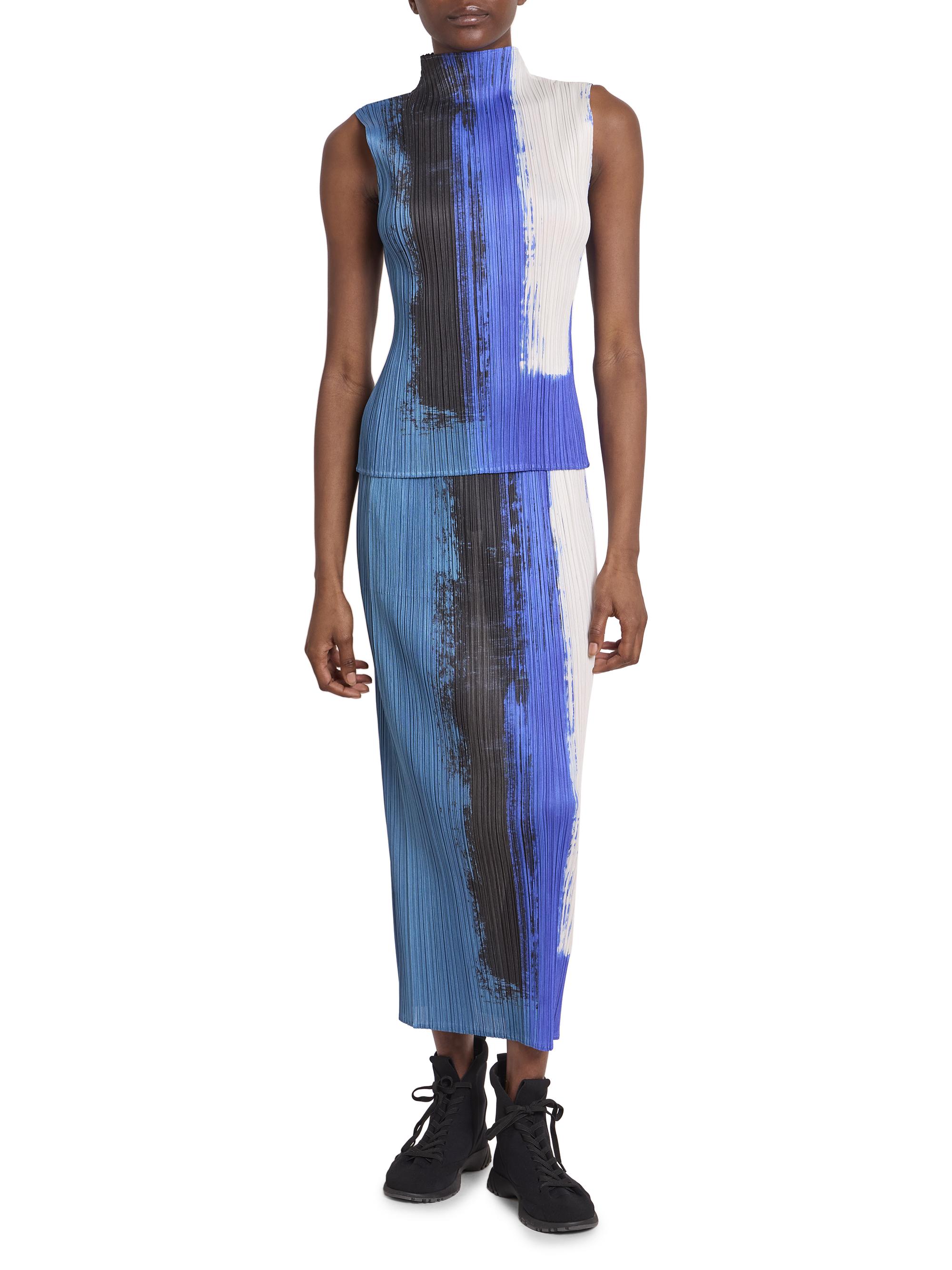 Pleats Please Issey Miyake Jump Pleated Colorblocked Top | Saks