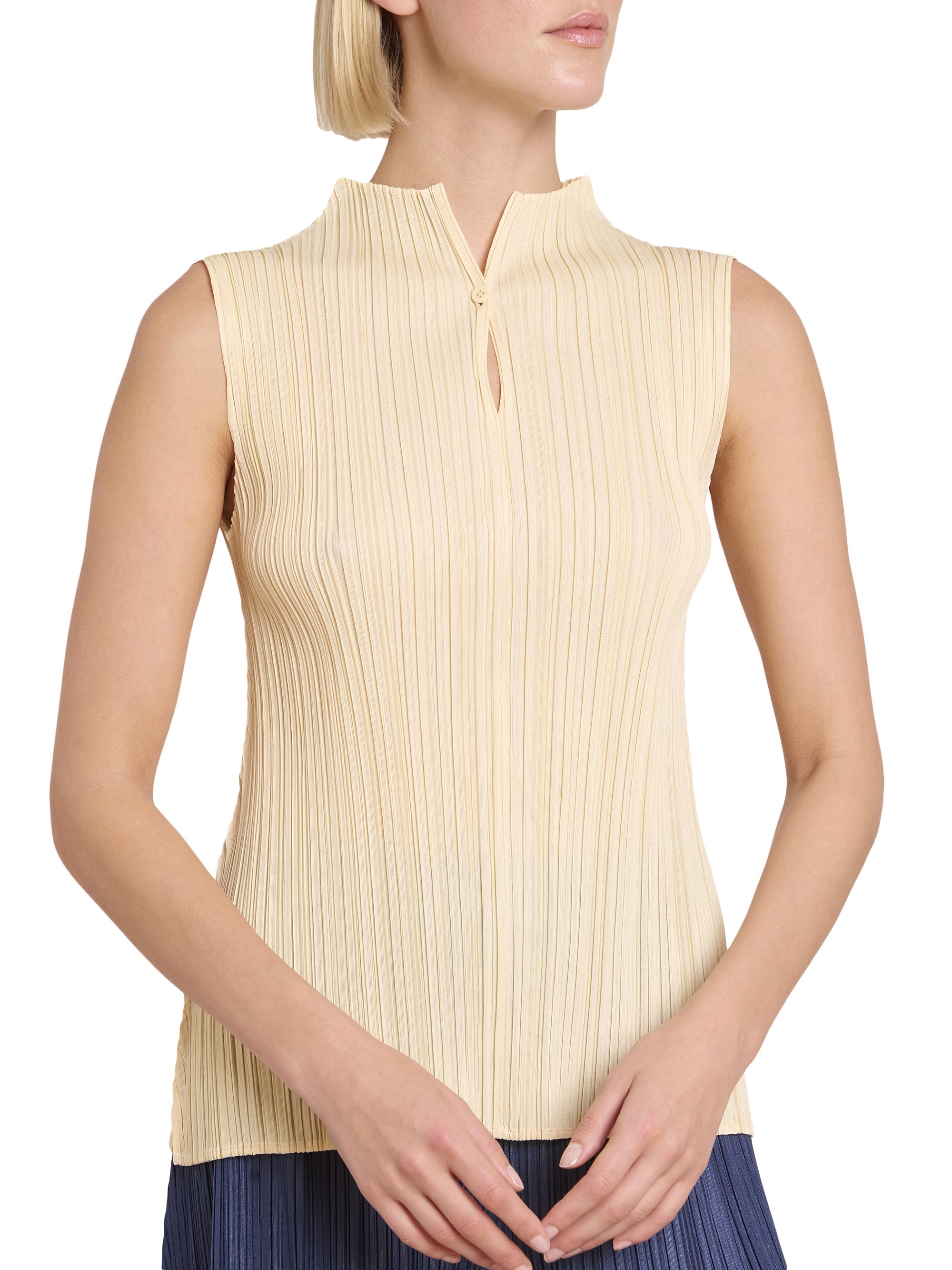 Pleats Please Issey Miyake Mellow Pleated Sleeveless Top | Saks