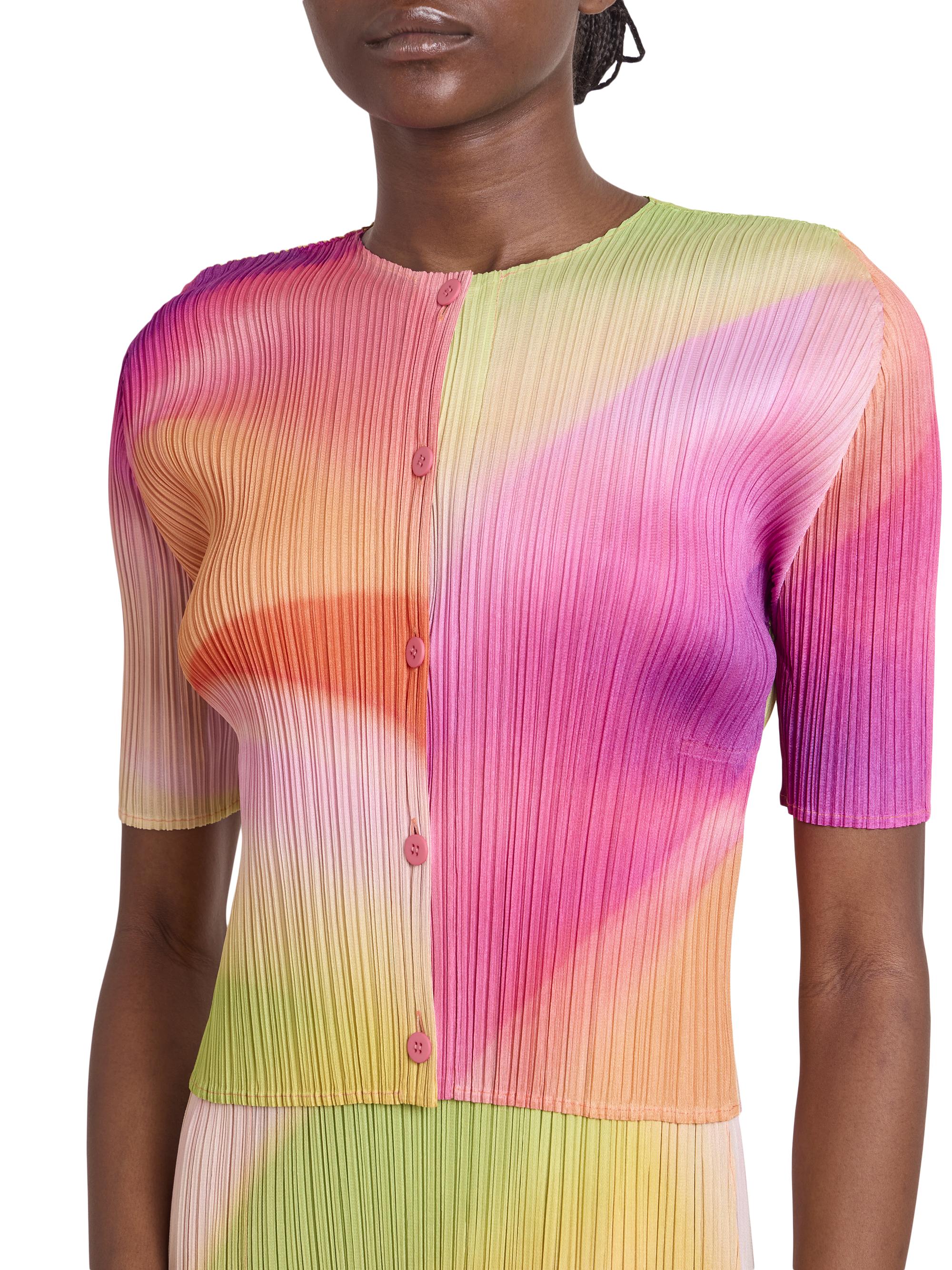 Pleats Please Issey Miyake Groove Pleated Ombré Cardigan | Saks