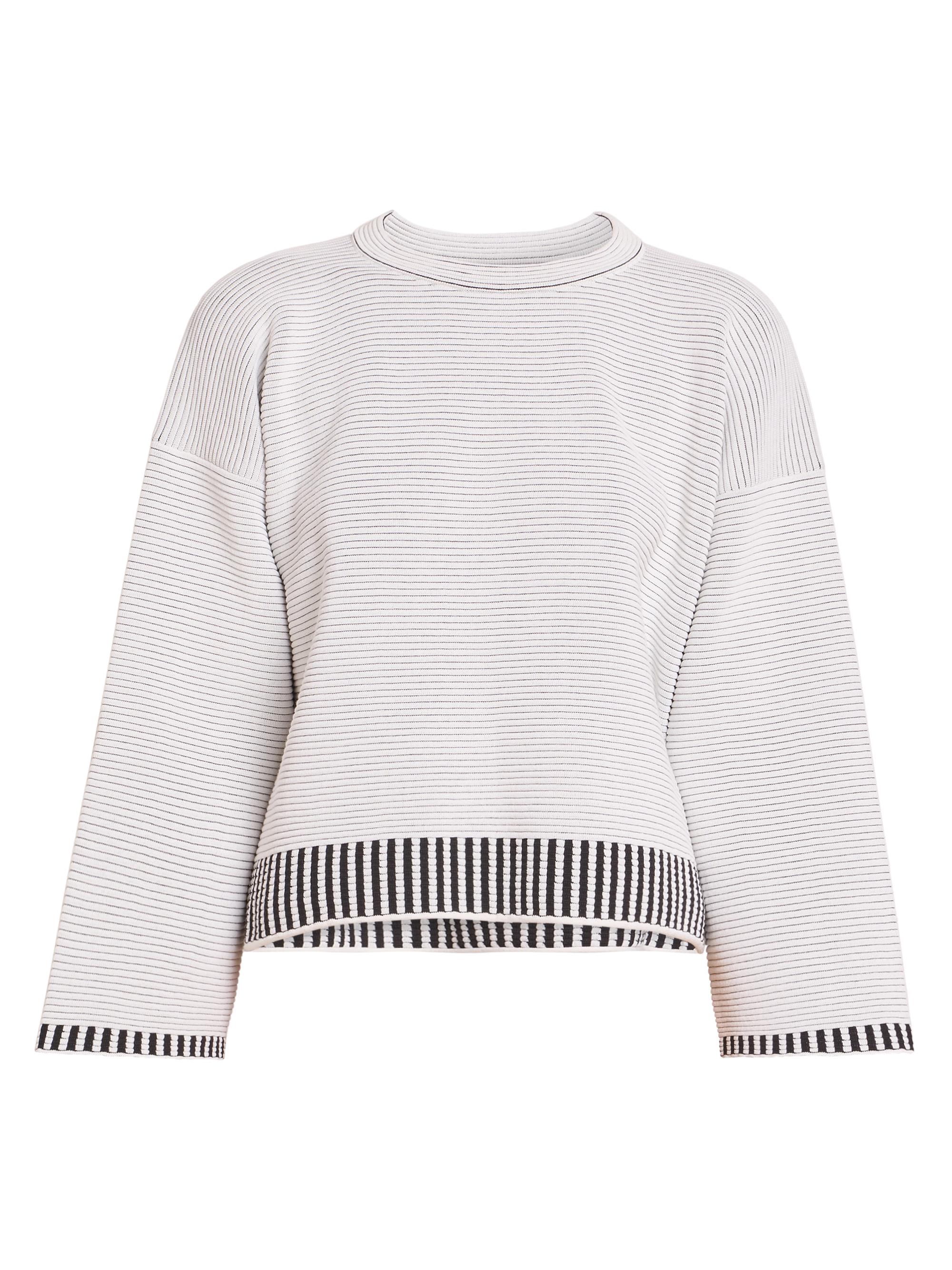 Pleats Please Issey Miyake Women's Tempo Knit Drop-Shoulder Top - White