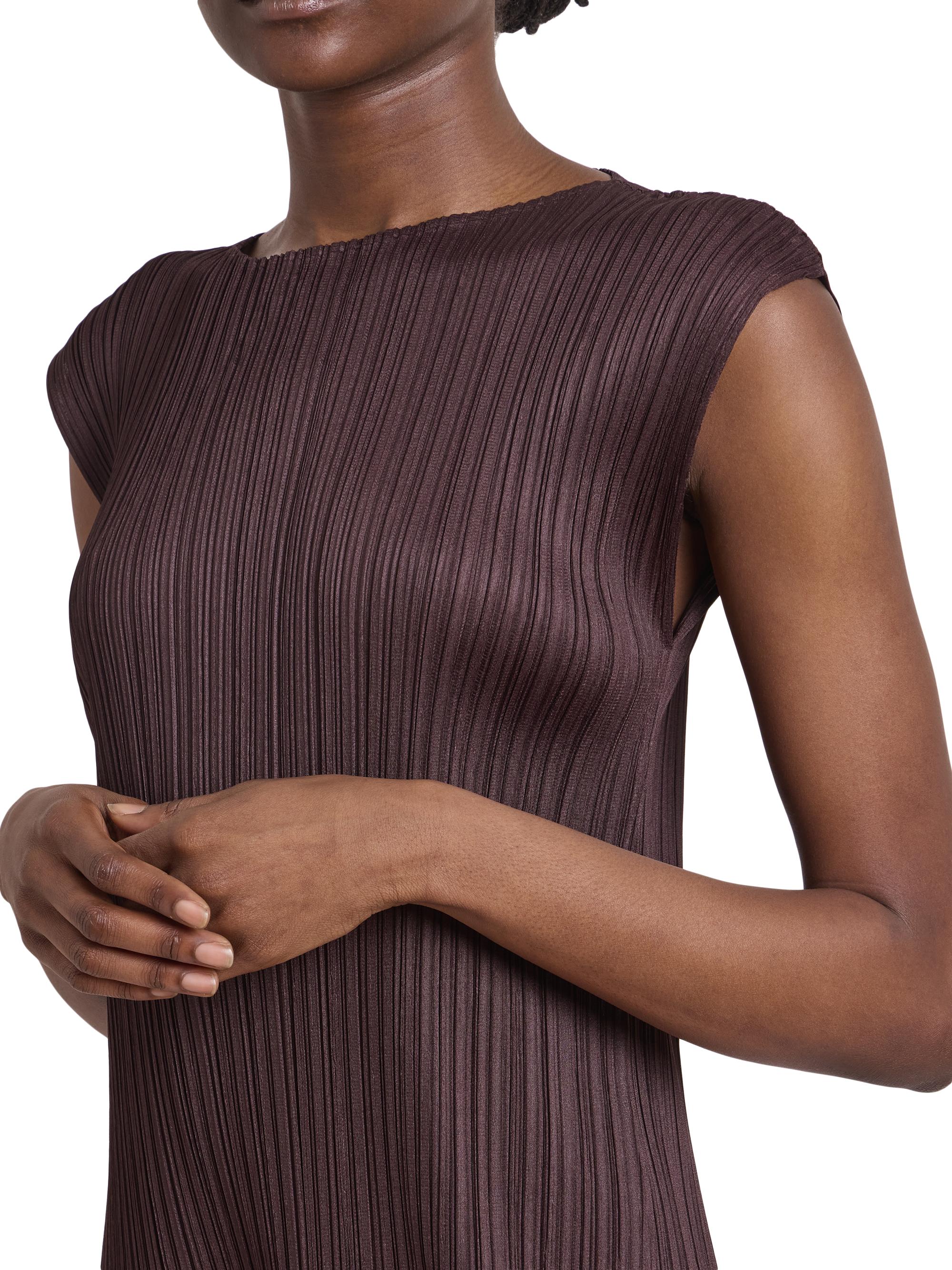 Pleats Please Issey Miyake Leap Pleated Asymmetric Midi-Dress