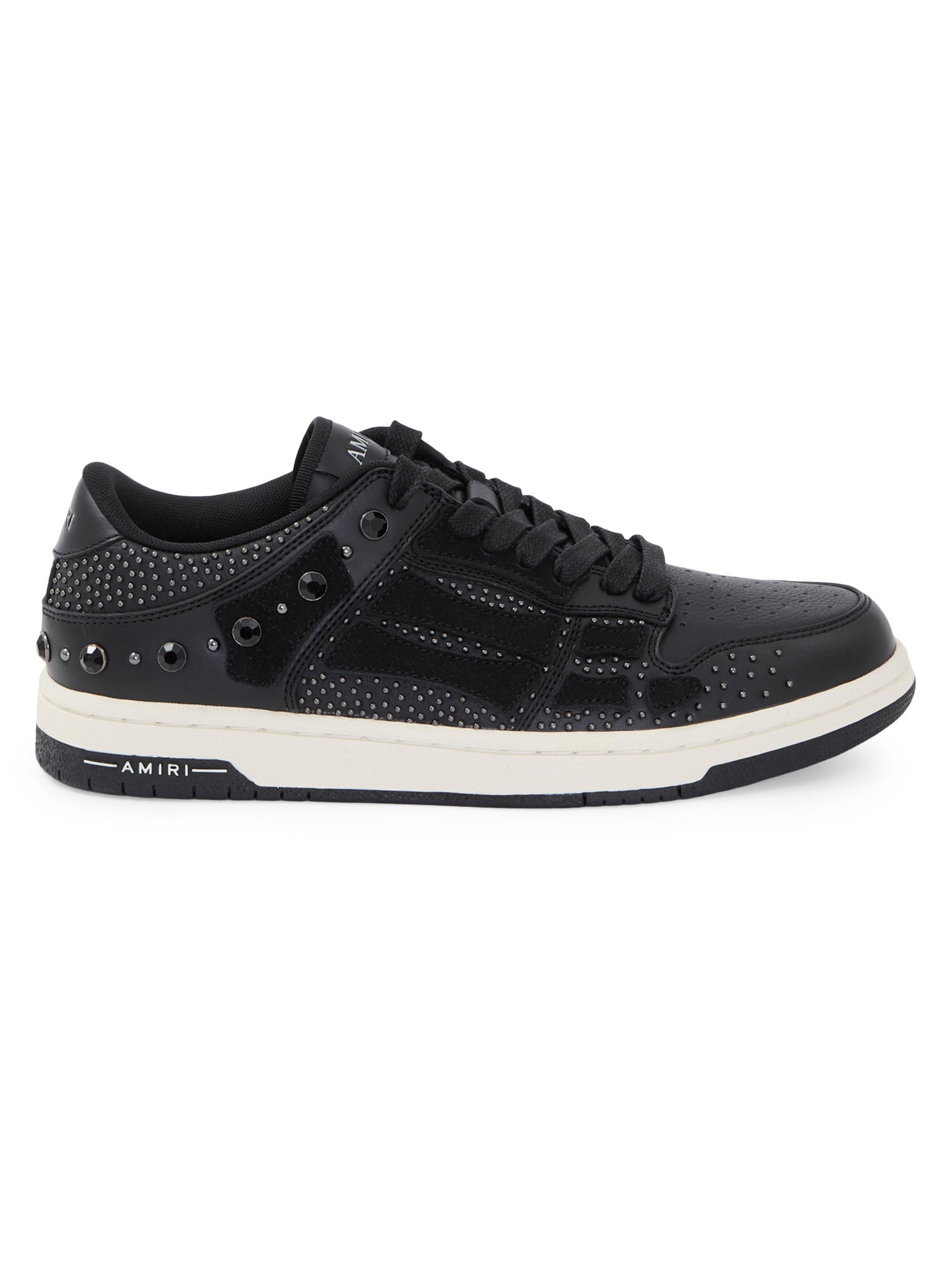 Amiri Crystal-Studded Skel Top Leather Sneakers | Saks Fifth  display picture 3