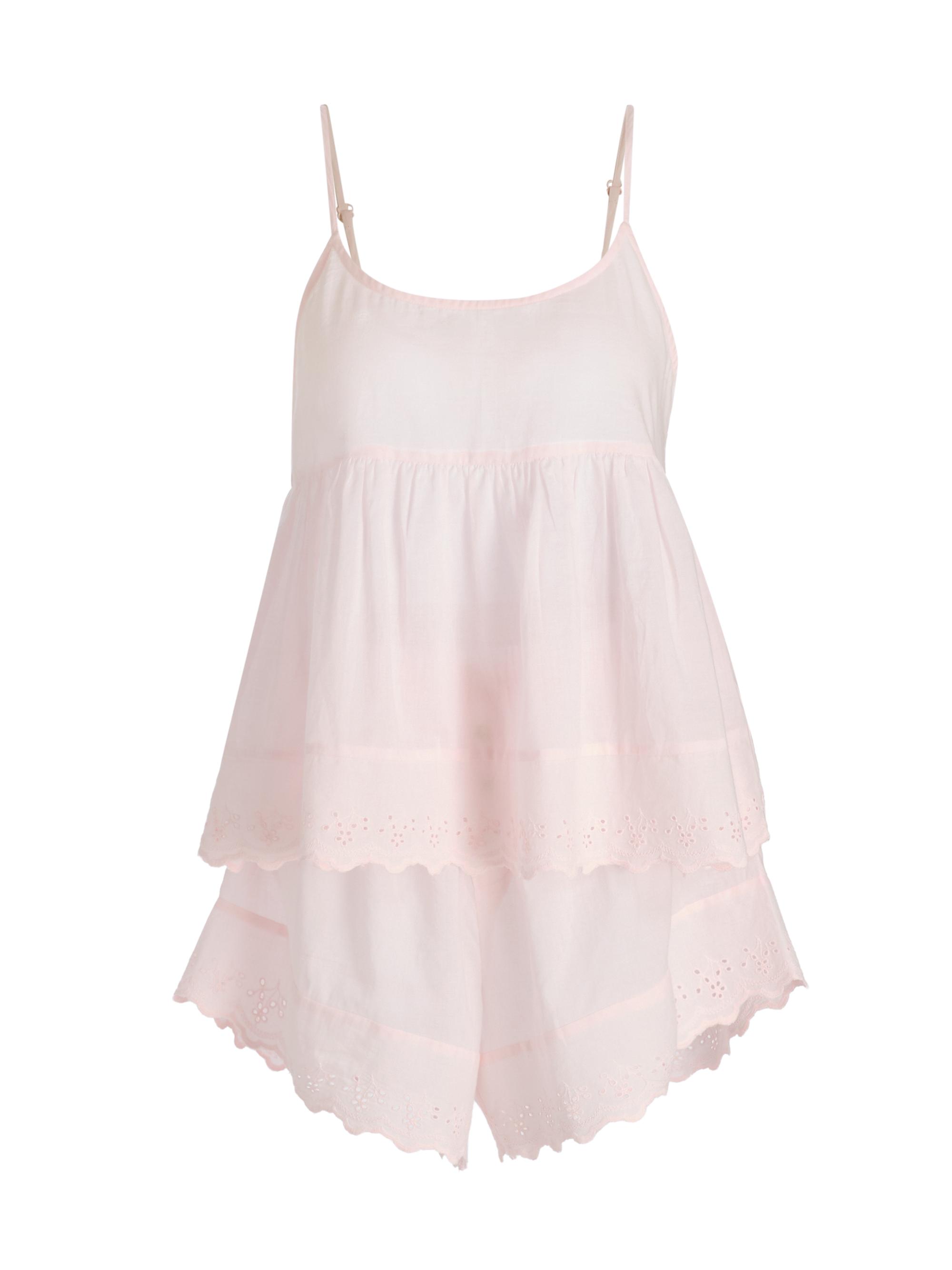 Papinelle Women's Millie Broderie Cotton Short Pajamas - Pink Rose