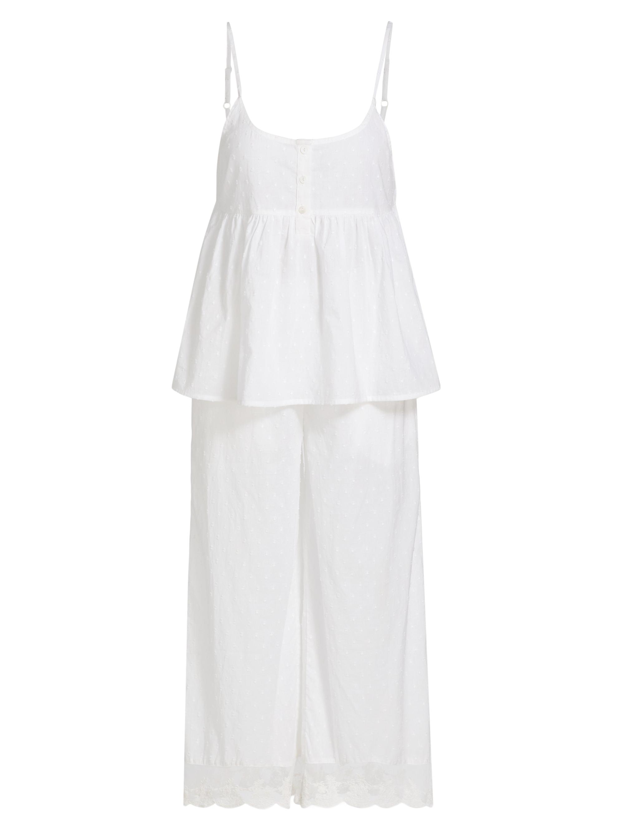 Papinelle Women's Swiss Dot Cami Crop Pajamas - White