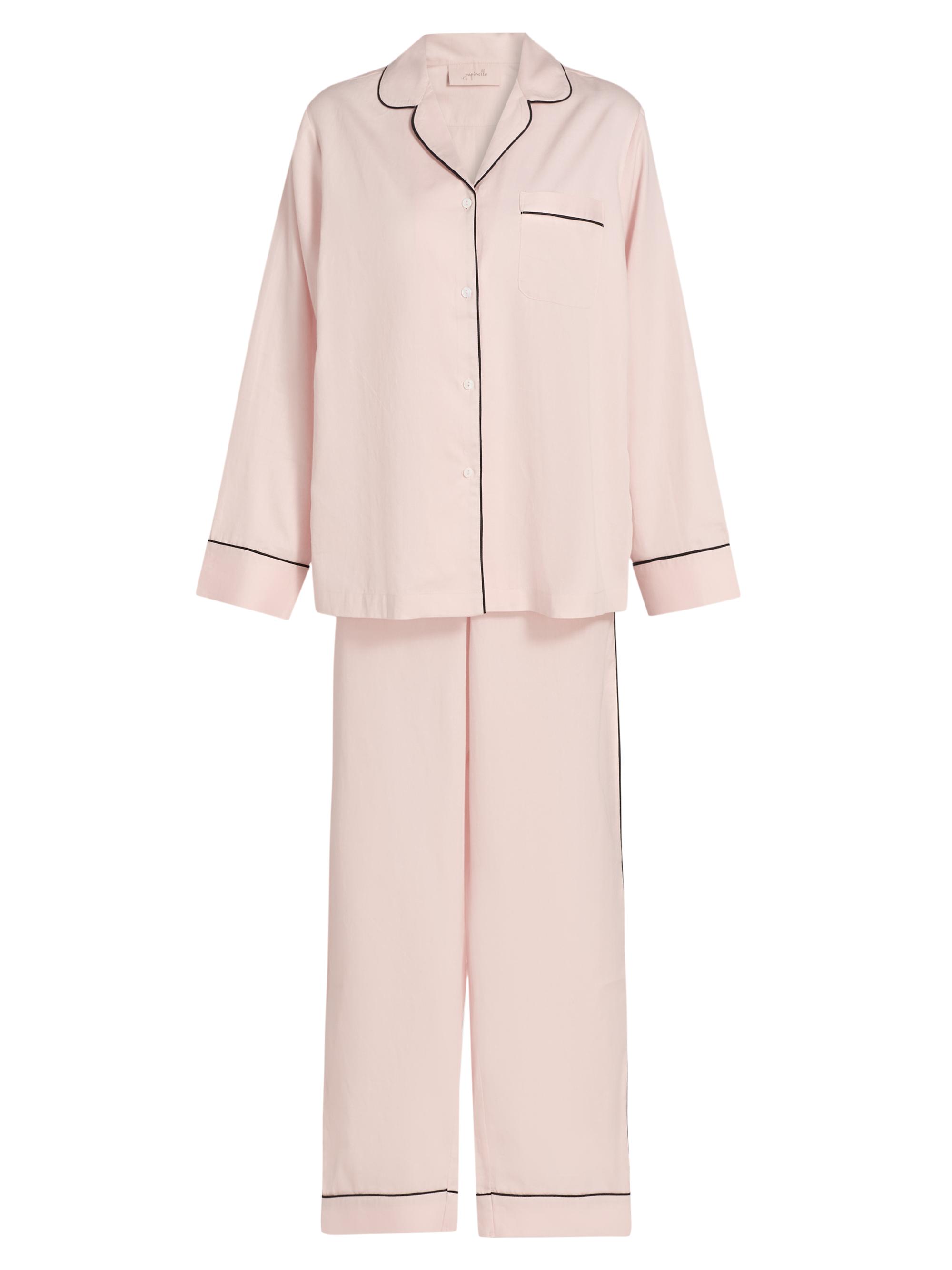 Papinelle Women's Zoe Camp Collar Cotton-Sateen Pajamas -  Pink
