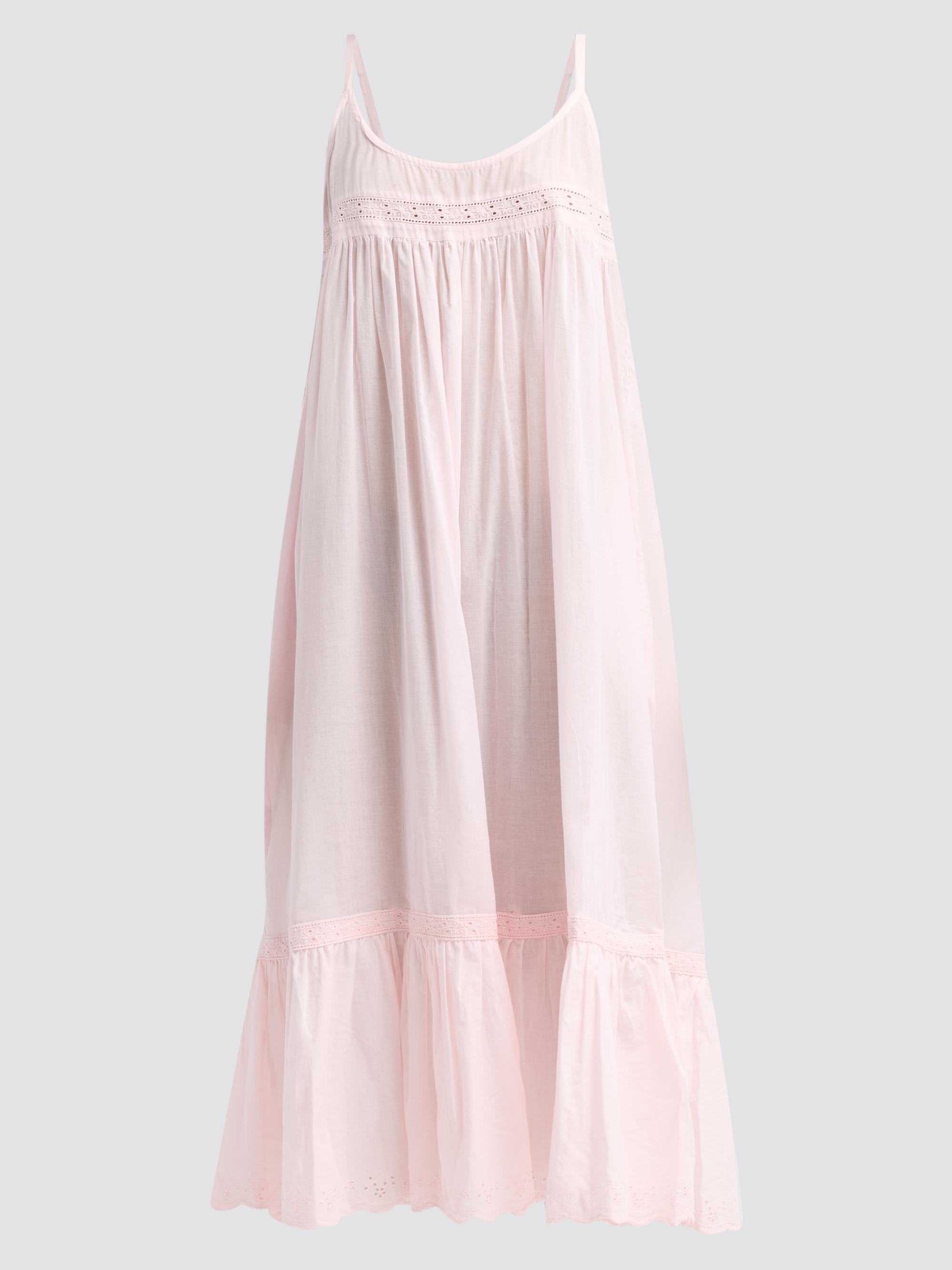 Papinelle Women's Millie Eyelet-Embroidered Cotton Shift Nightie - Pink Rose | Thumbnail 6