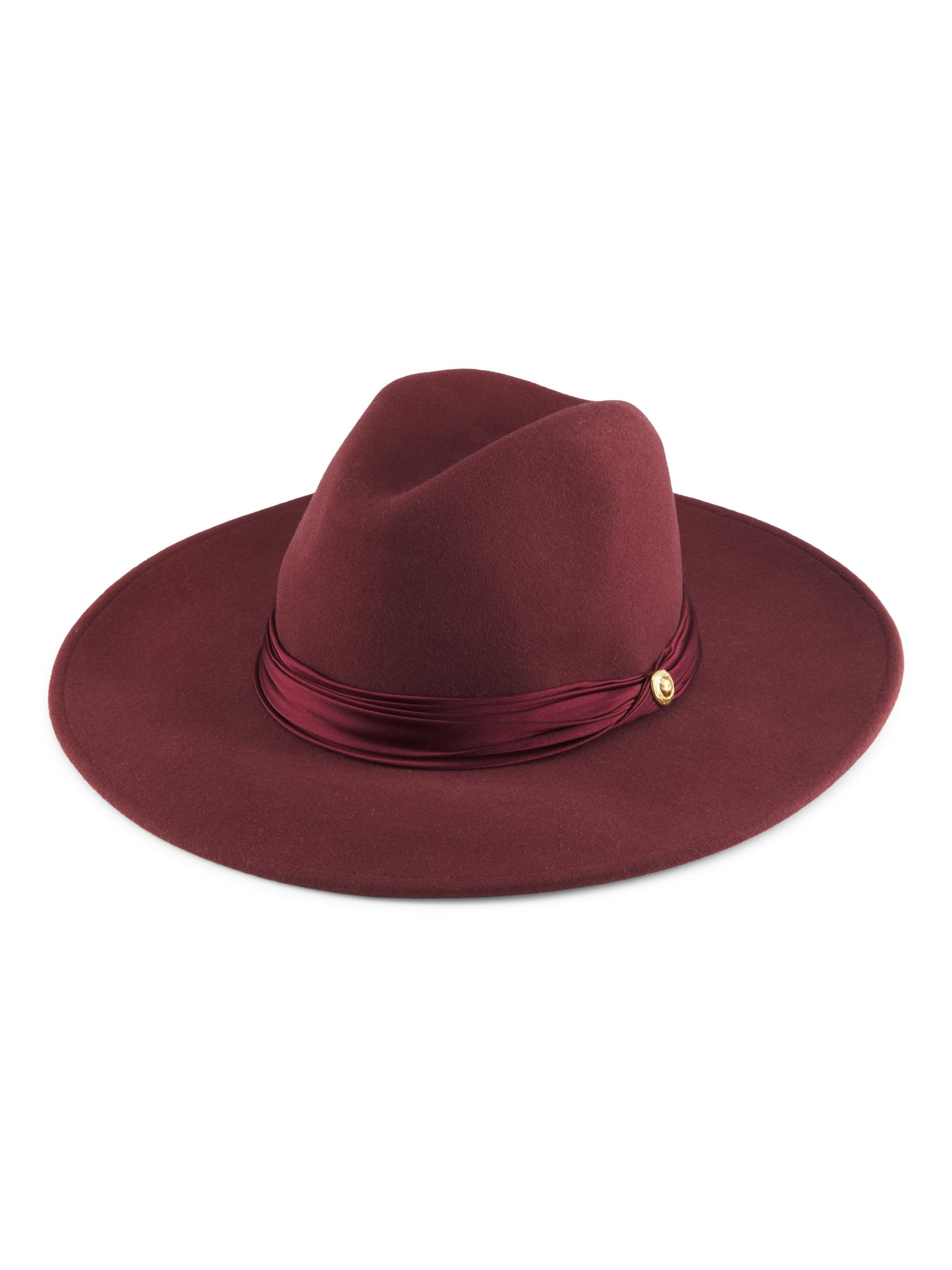 rag & bone Women's Clara Wool Fedora Hat - Bordeaux
