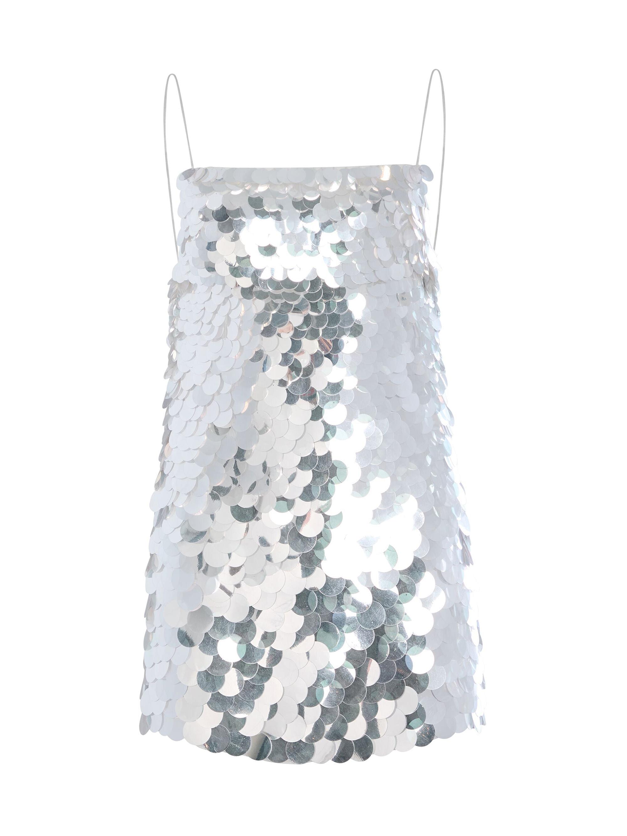 Retrofête Women's Lainey Sequin Dress - White Silver