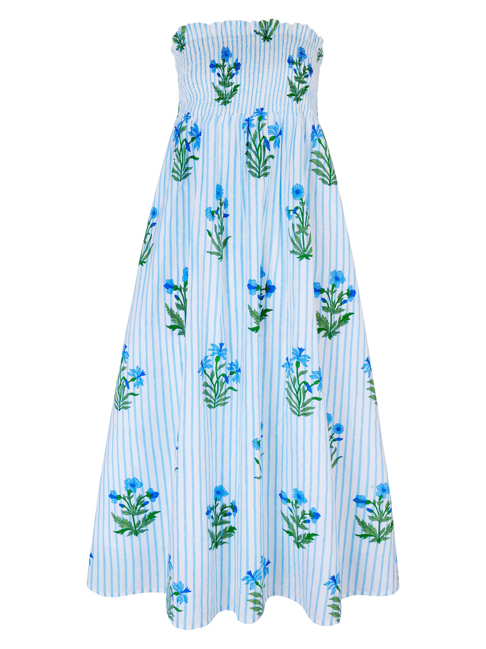 Pink City Prints Women's Lily Stripe Alba Skirt - Blue